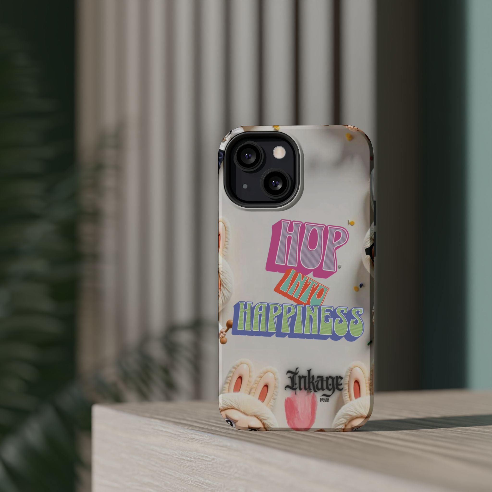 "Hop Into Happiness" Quote Magnetic Phone Case (Animation)