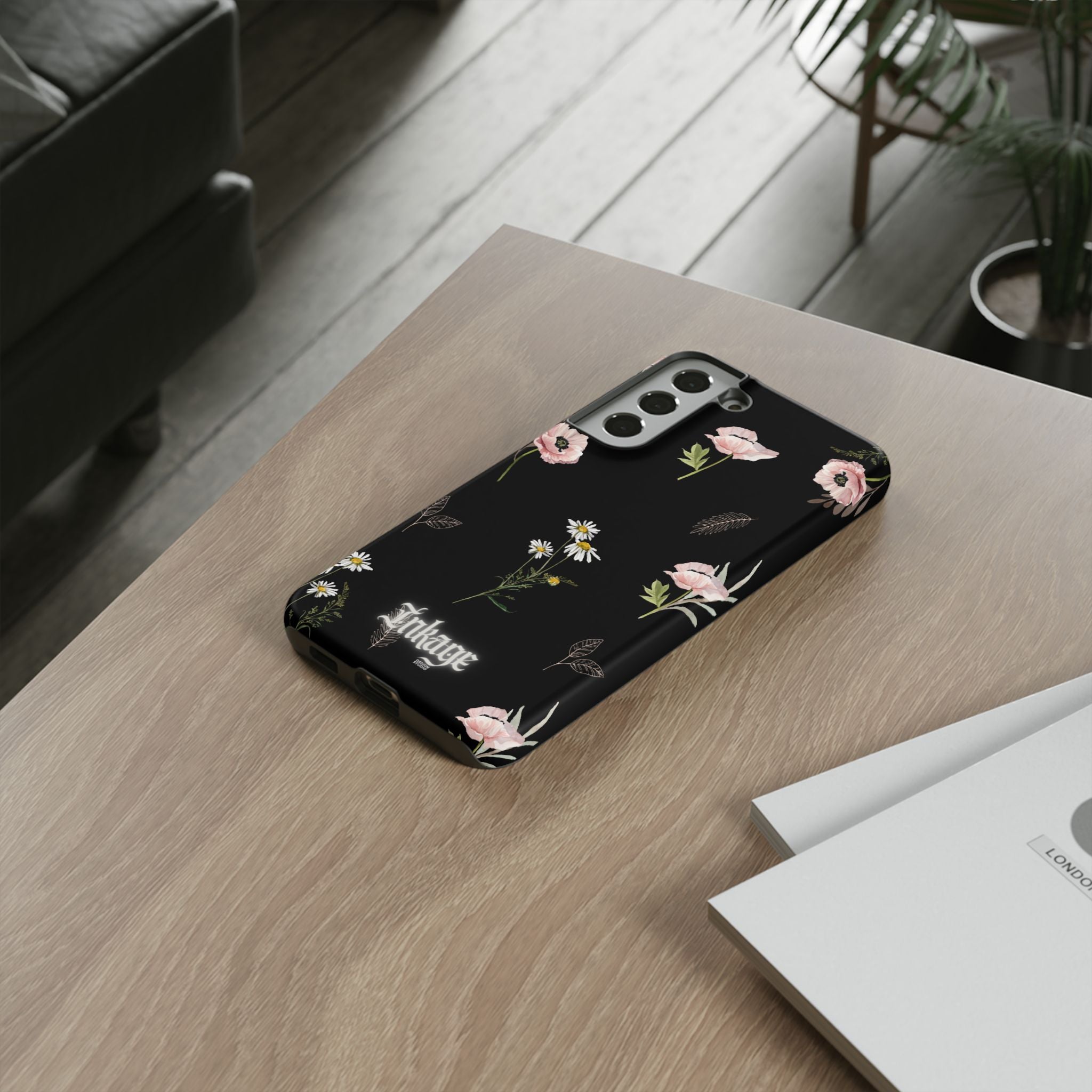 Elegant Black Florals Tough Phone Cases (Minimal)