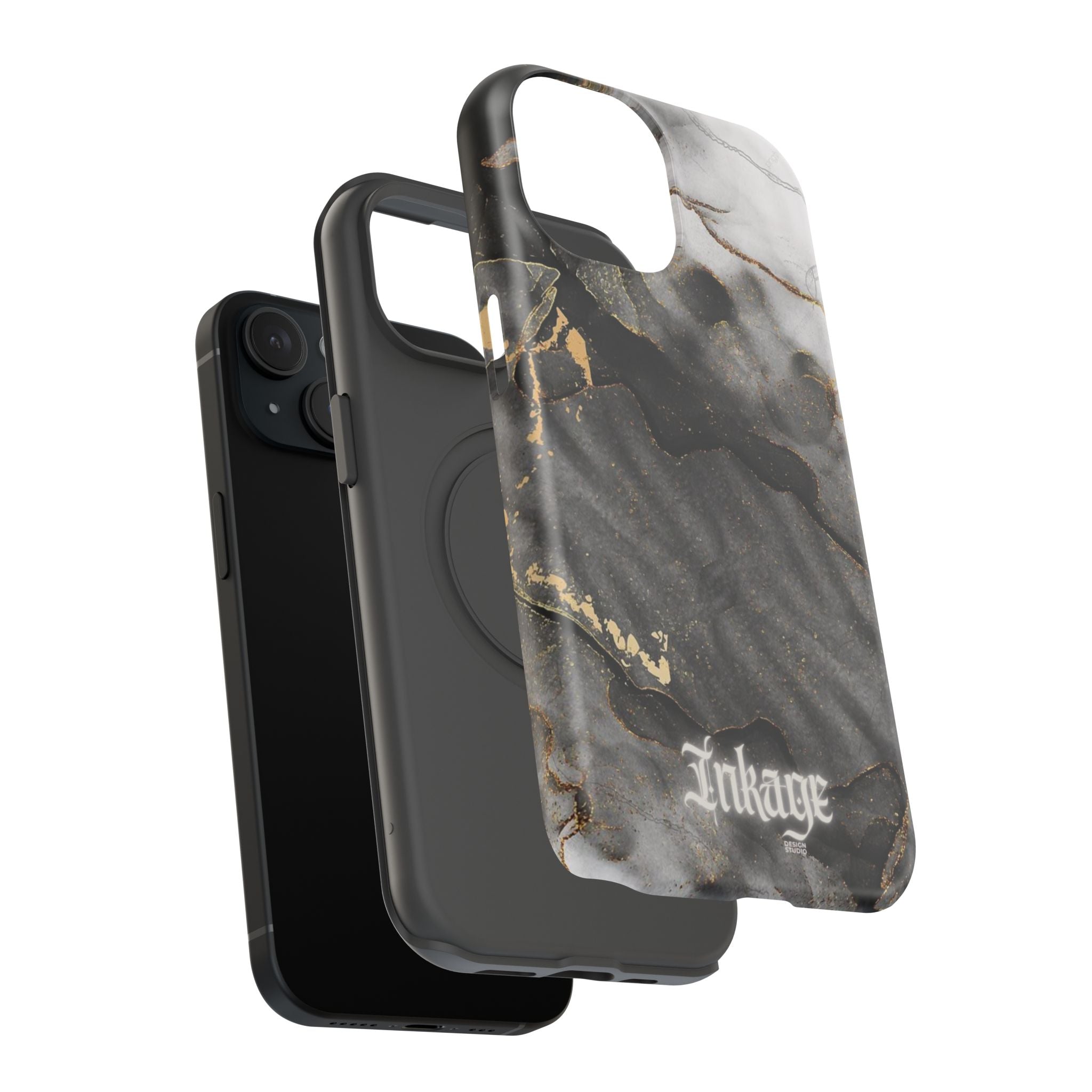 White Noir Marble Gold Foil Magnetic Phone Cases