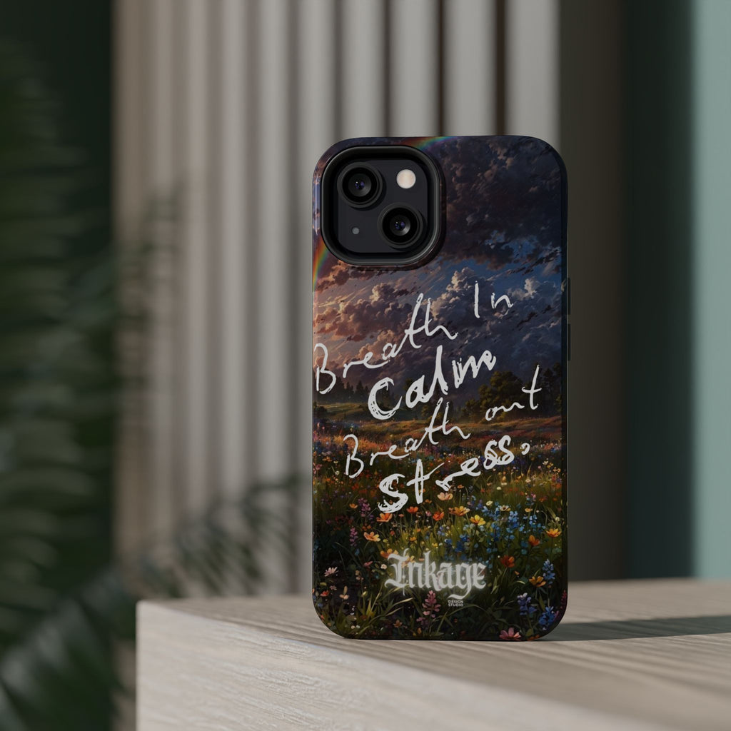 "Breath in Calm Breath out Stress" Quote Magnetic Phone Cases