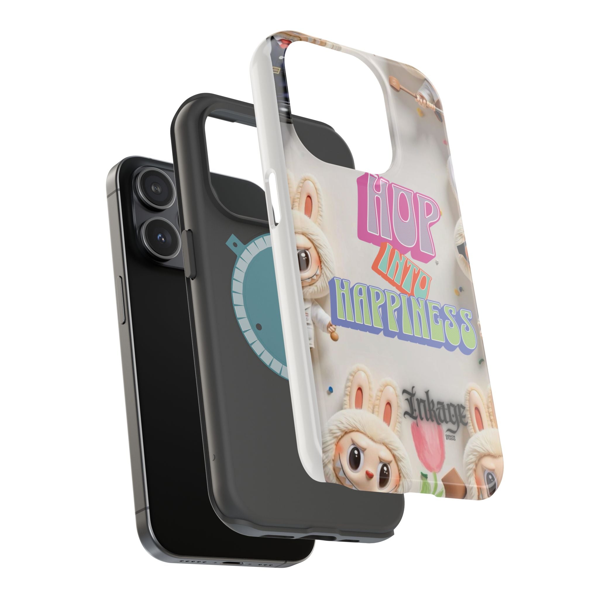 "Hop Into Happiness" Quote Magnetic Phone Case (Animation)