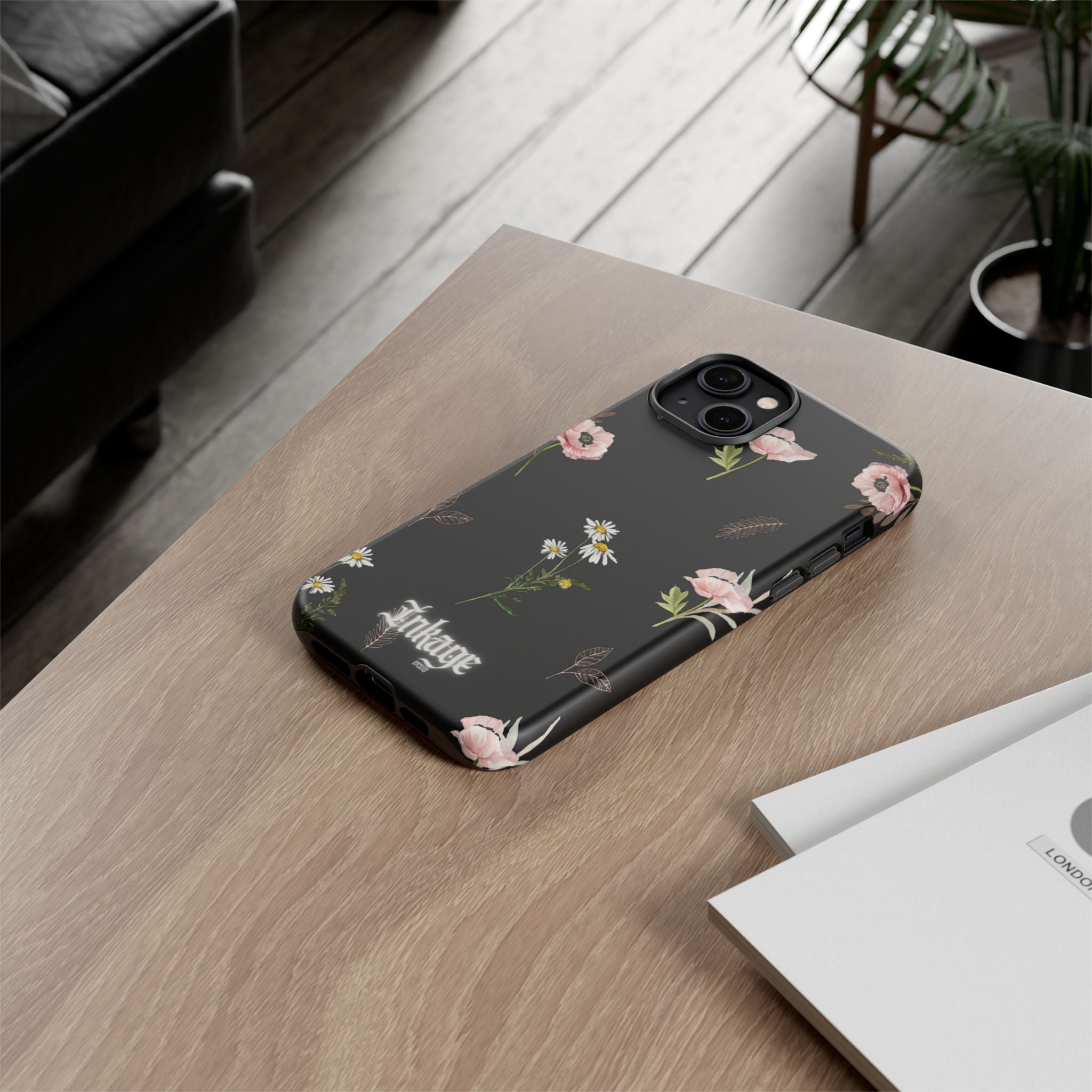 Elegant Black Florals Tough Phone Cases (Minimal)