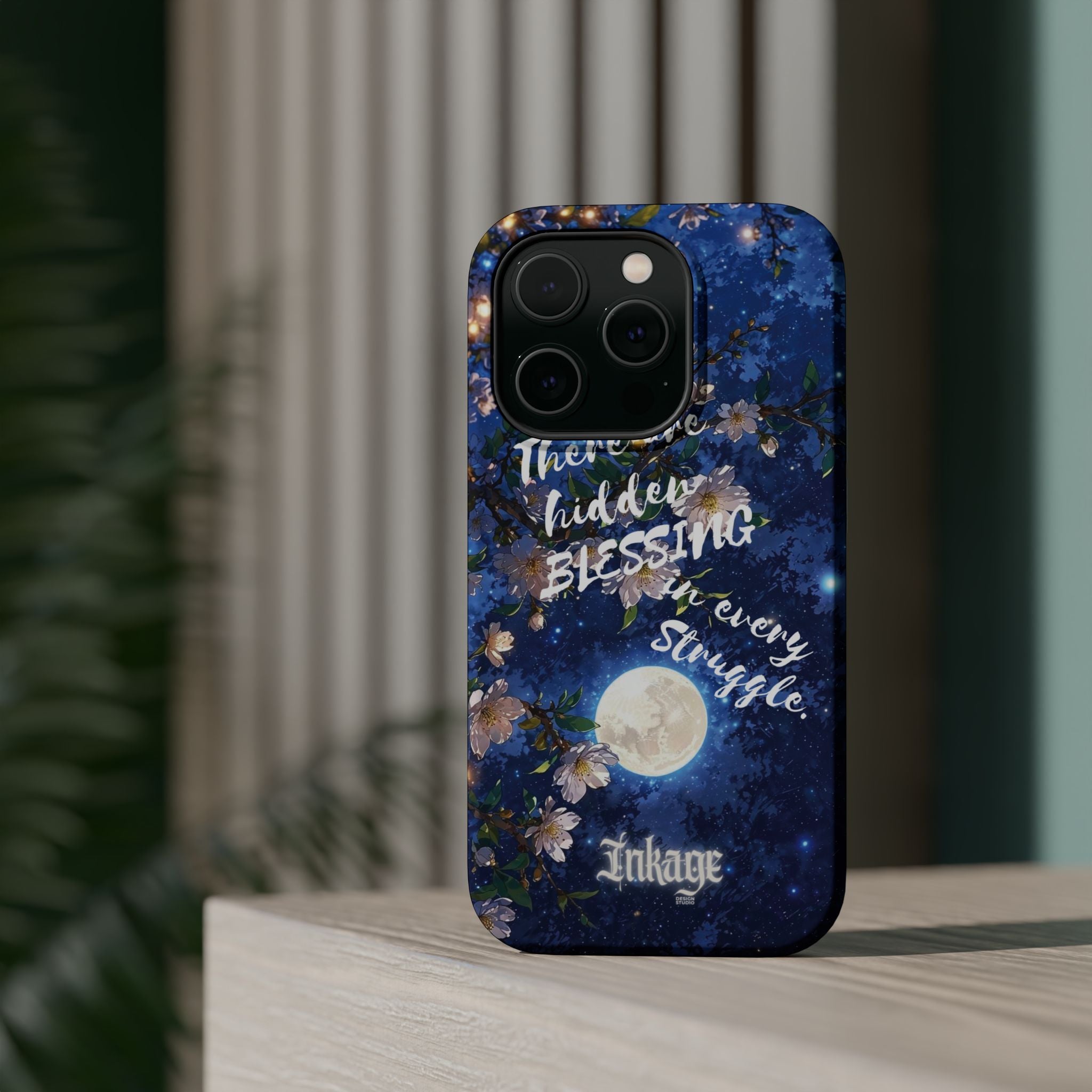 “Moonlit Blessing” Magnetic Phone Cases (Quote)