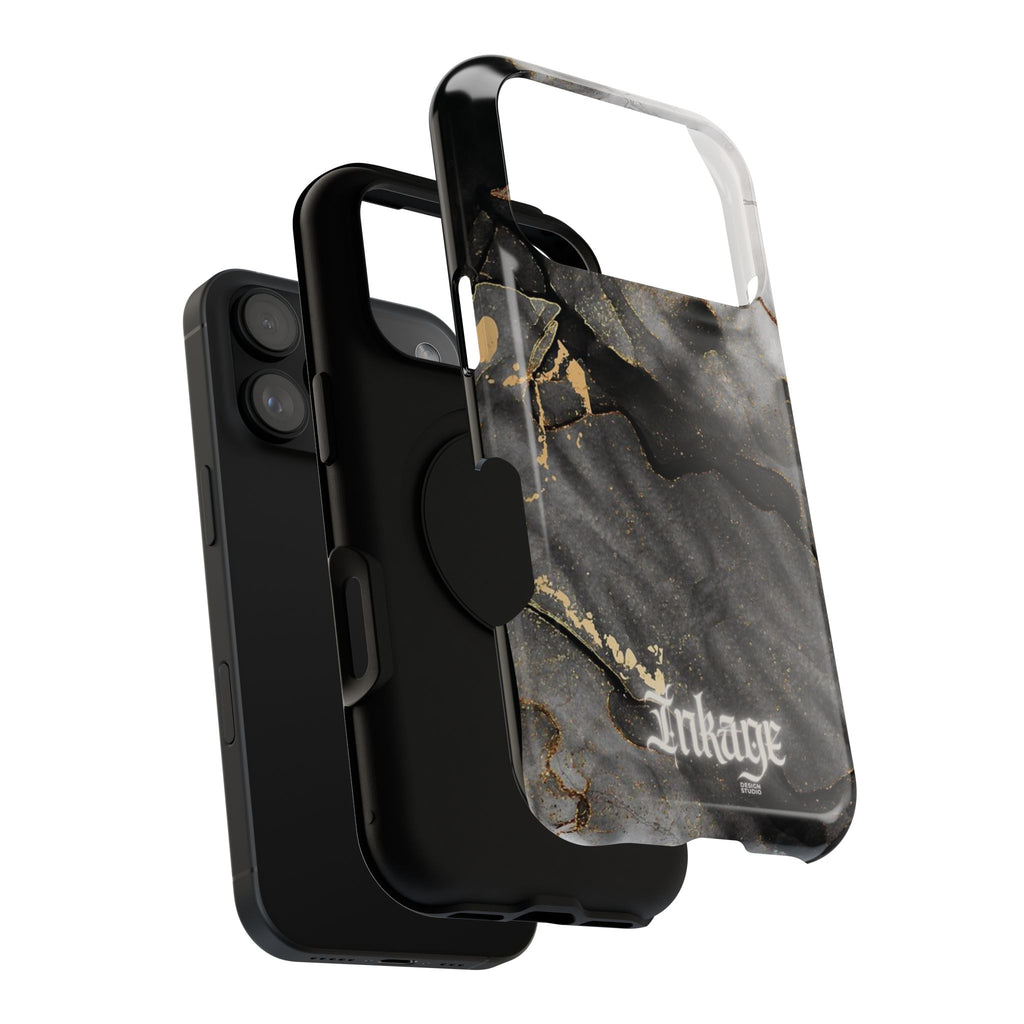 White Noir Marble Gold Foil Magnetic Phone Cases (Minimal)