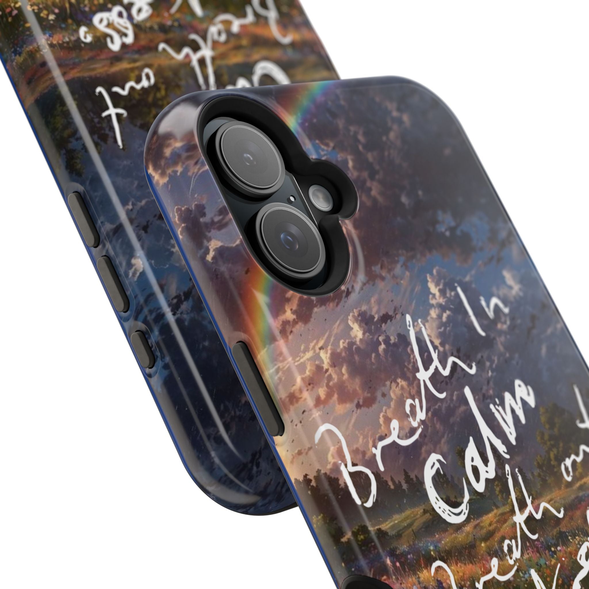 "Breath in Calm Breath out Stress" Quote Magnetic Phone Cases