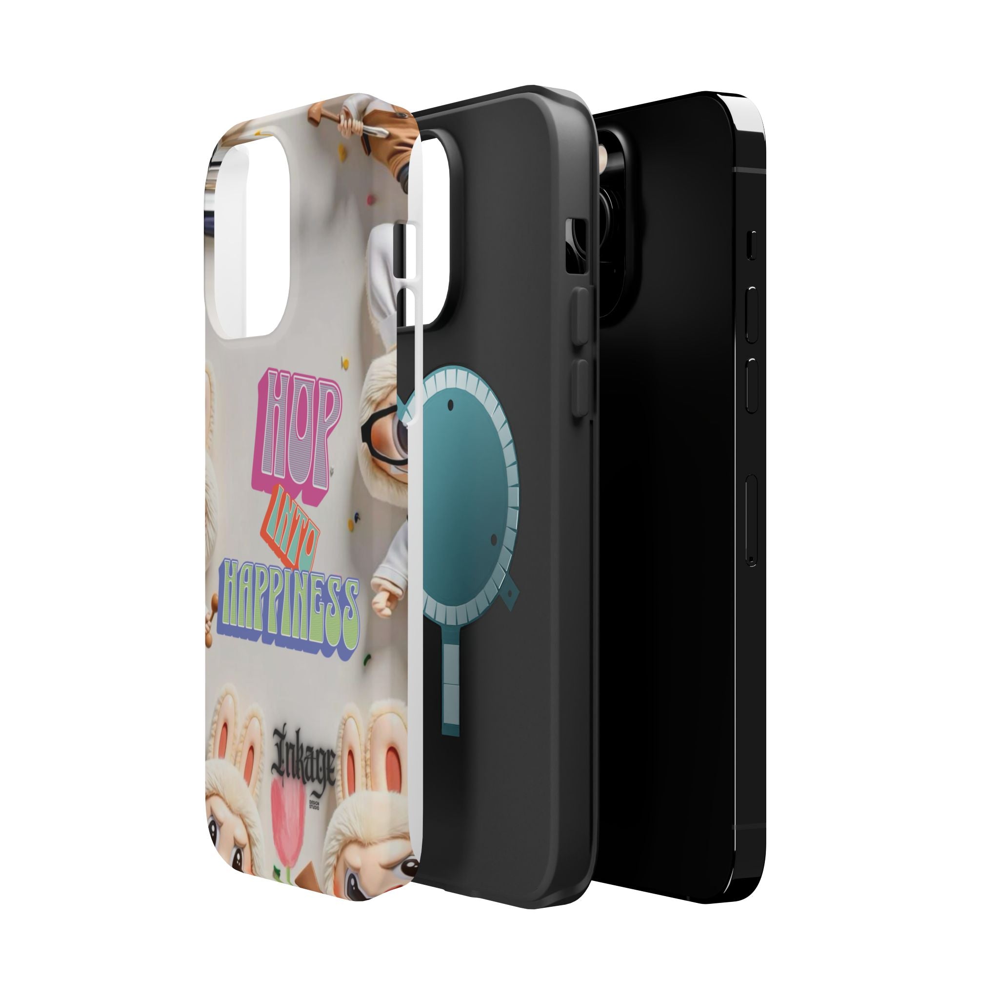 "Hop Into Happiness" Quote Magnetic Phone Case (Animation)