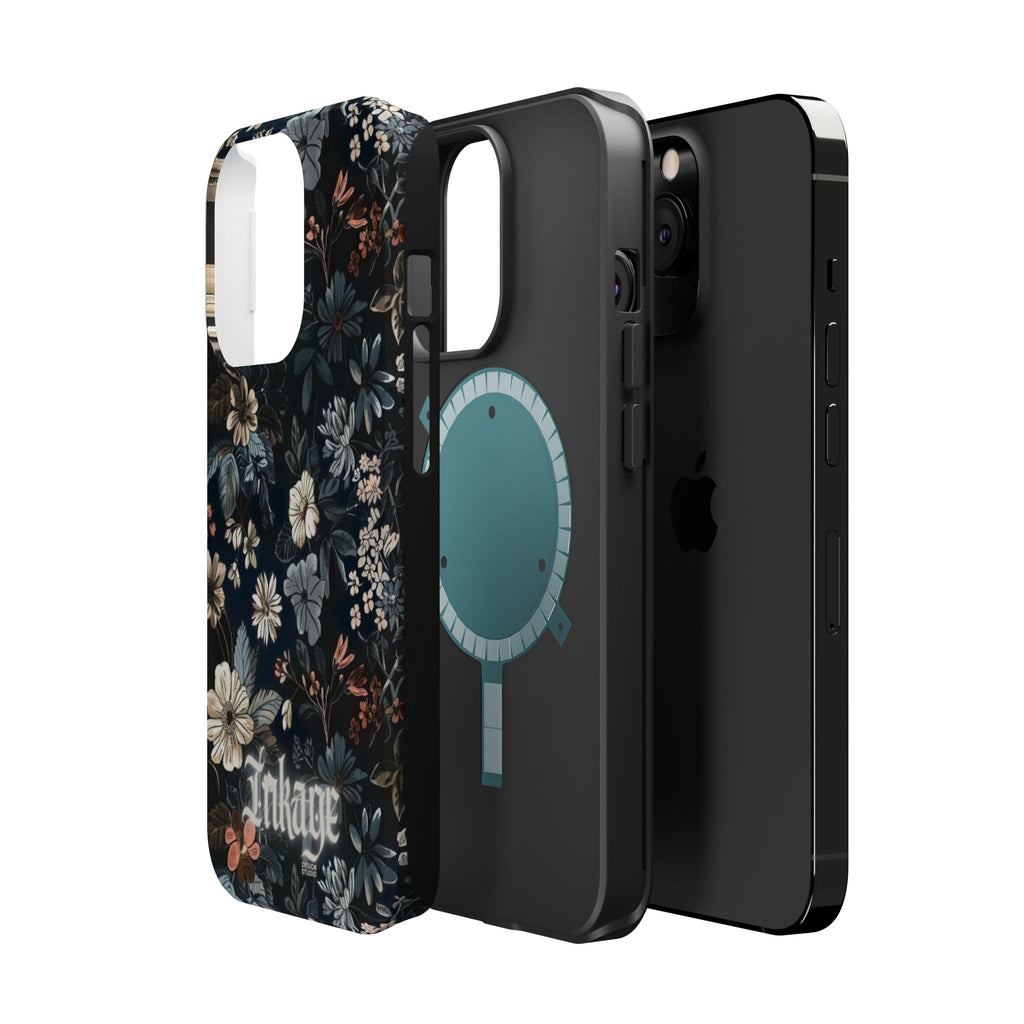 Black Florals Magnetic Phone Cases (Minimal)