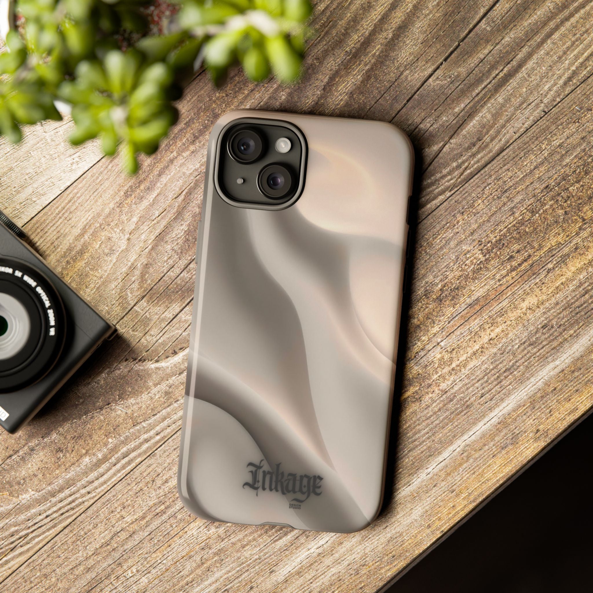Beige Wavy Flow Tough Phone Case (Minimal)