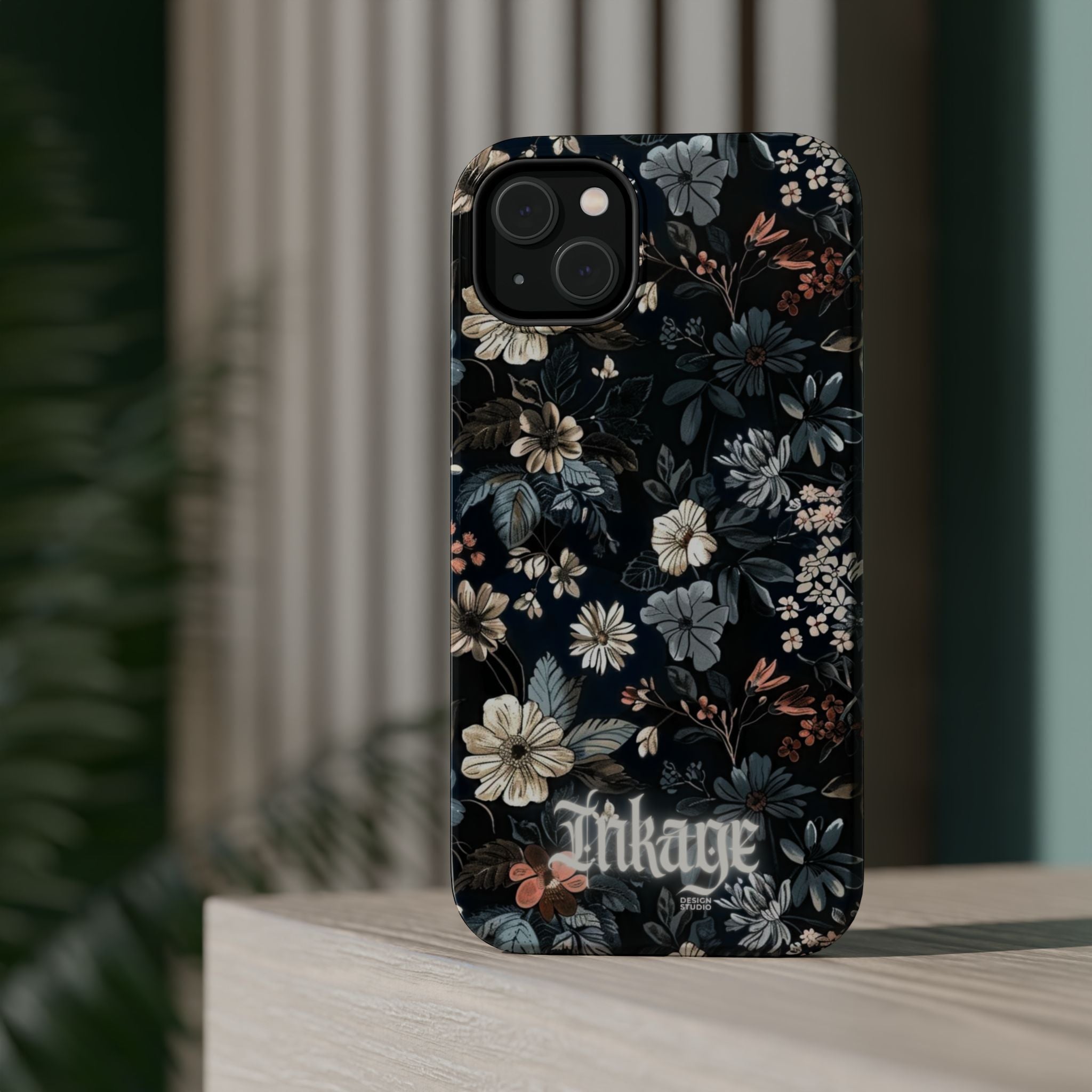 Black Florals Magnetic Phone Cases (Minimal)