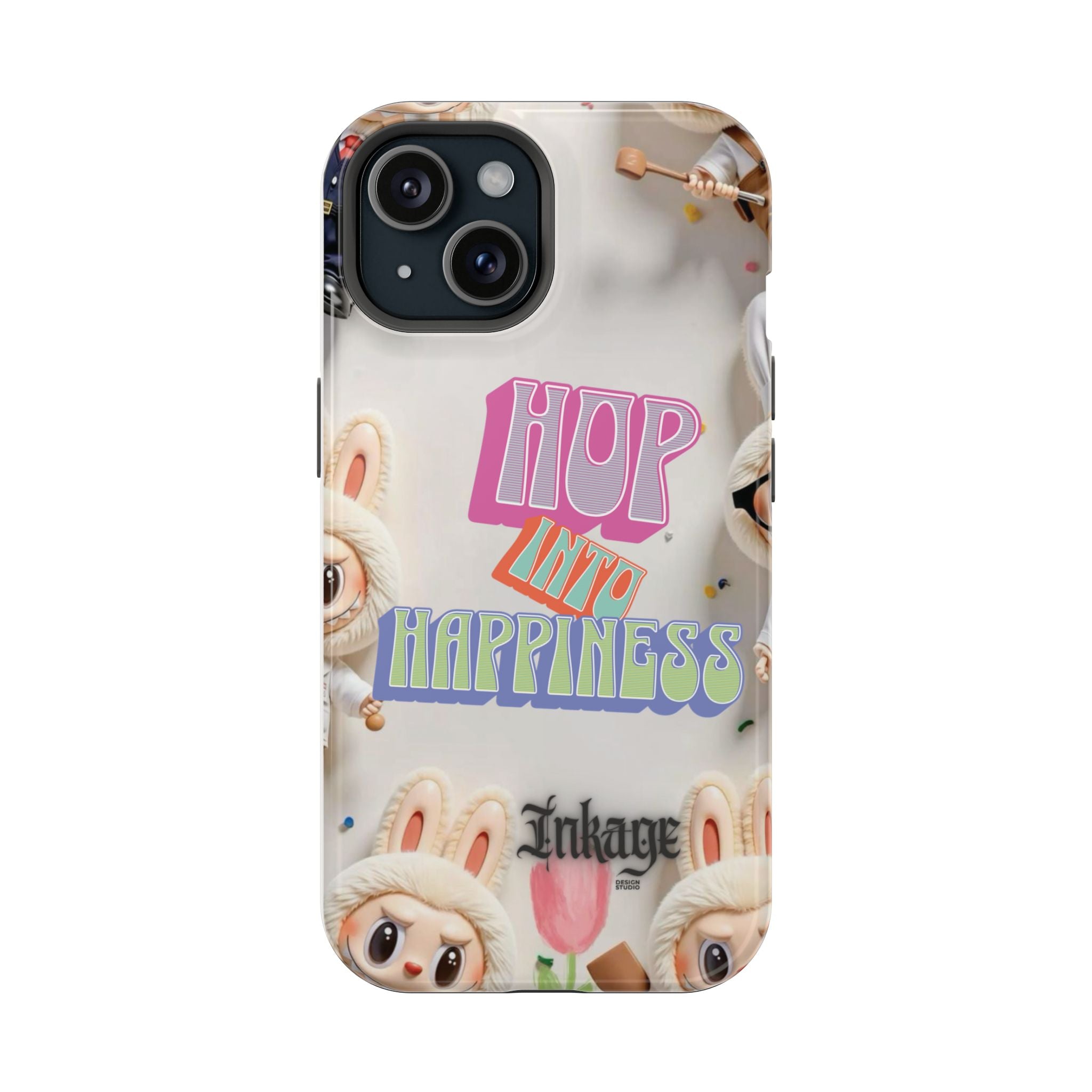 "Hop Into Happiness" Quote Magnetic Phone Case (Animation)