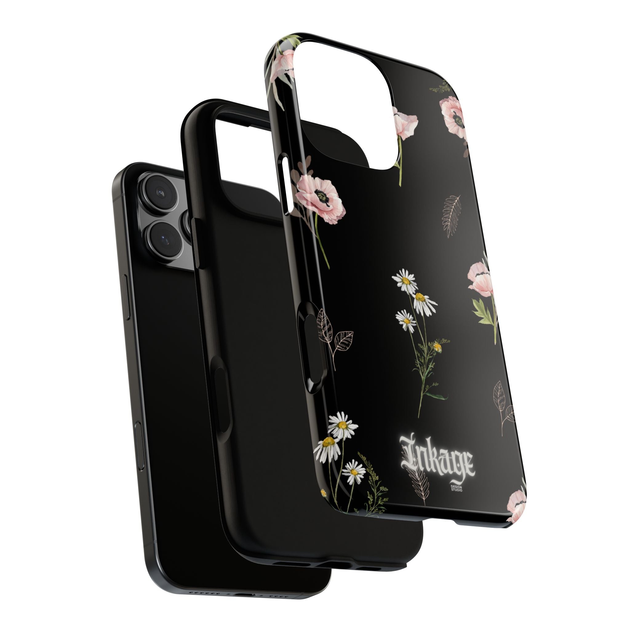Elegant Black Florals Tough Phone Cases (Minimal)