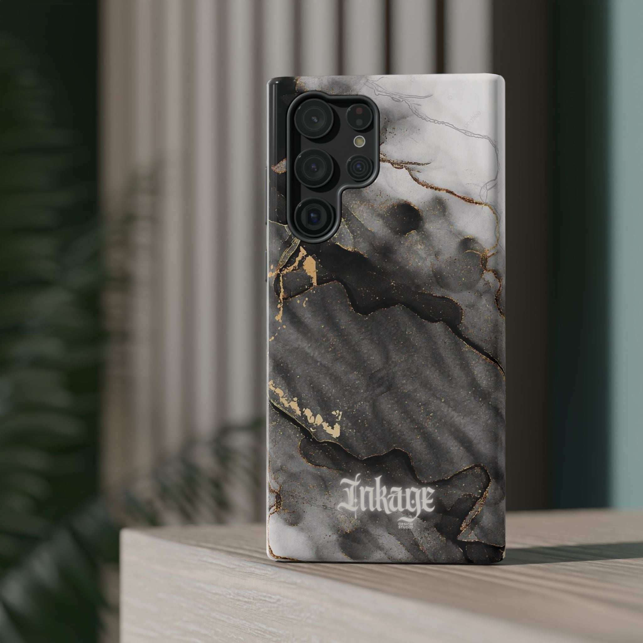 White Noir Marble Gold Foil Magnetic Phone Cases