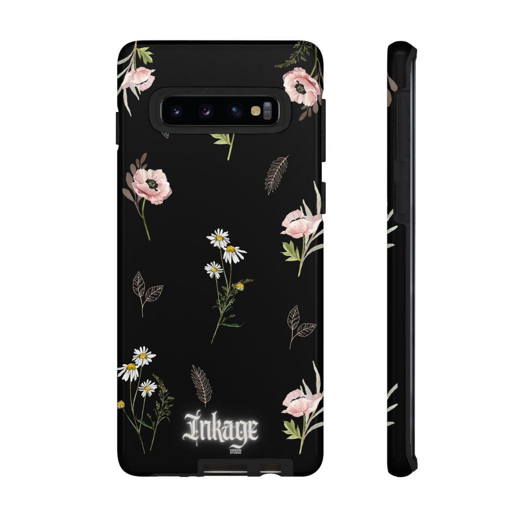 Elegant Black Floral Tough Phone Cases (Minimal)