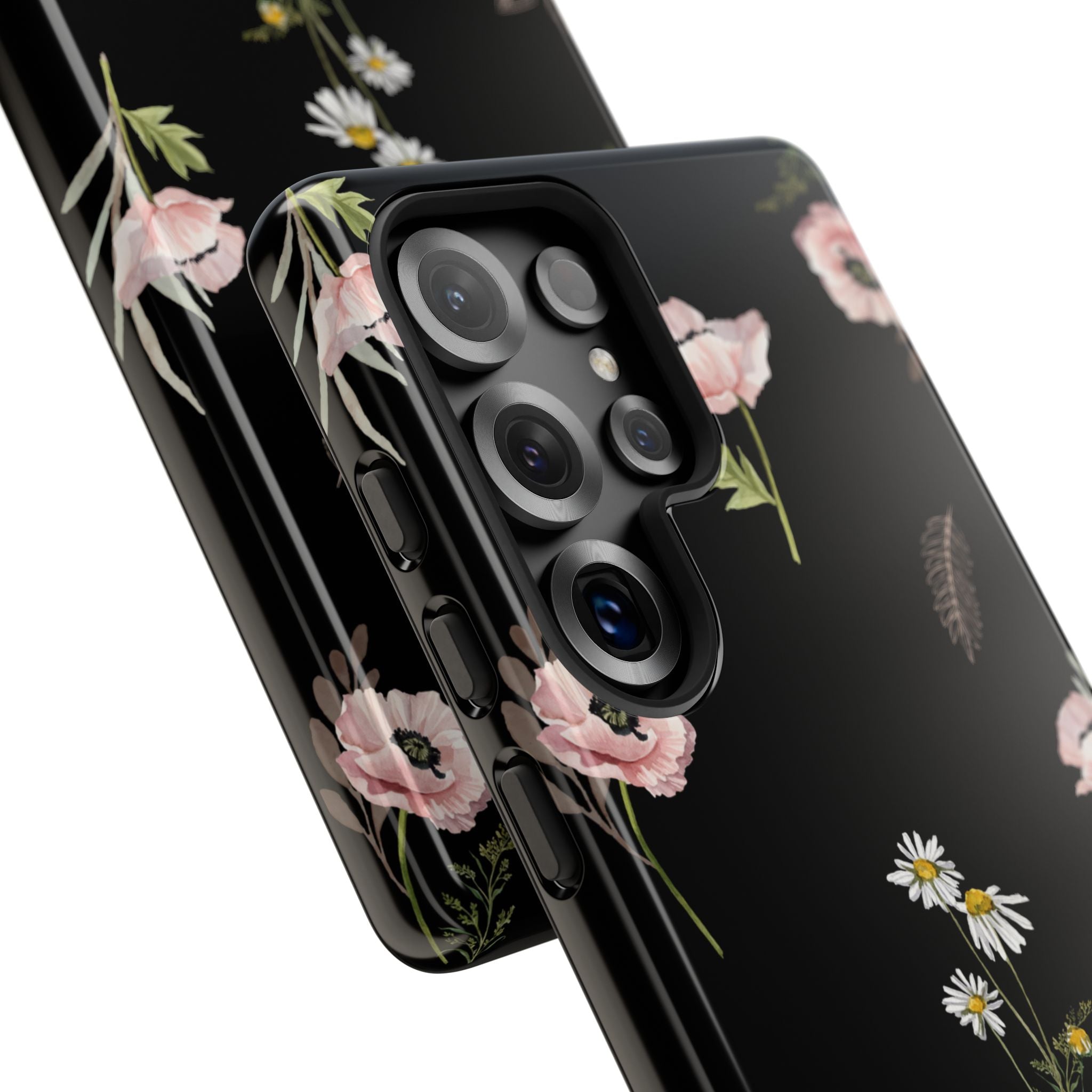 Elegant Black Florals Tough Phone Cases (Minimal)