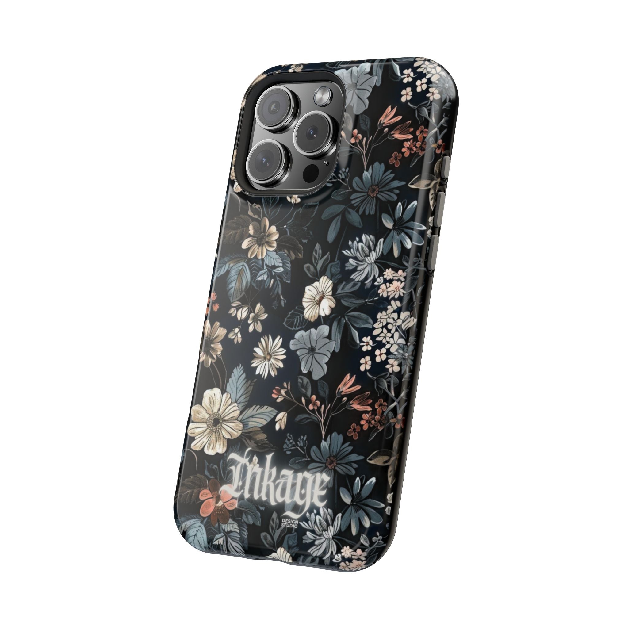 Black Florals Magnetic Phone Cases (Minimal)