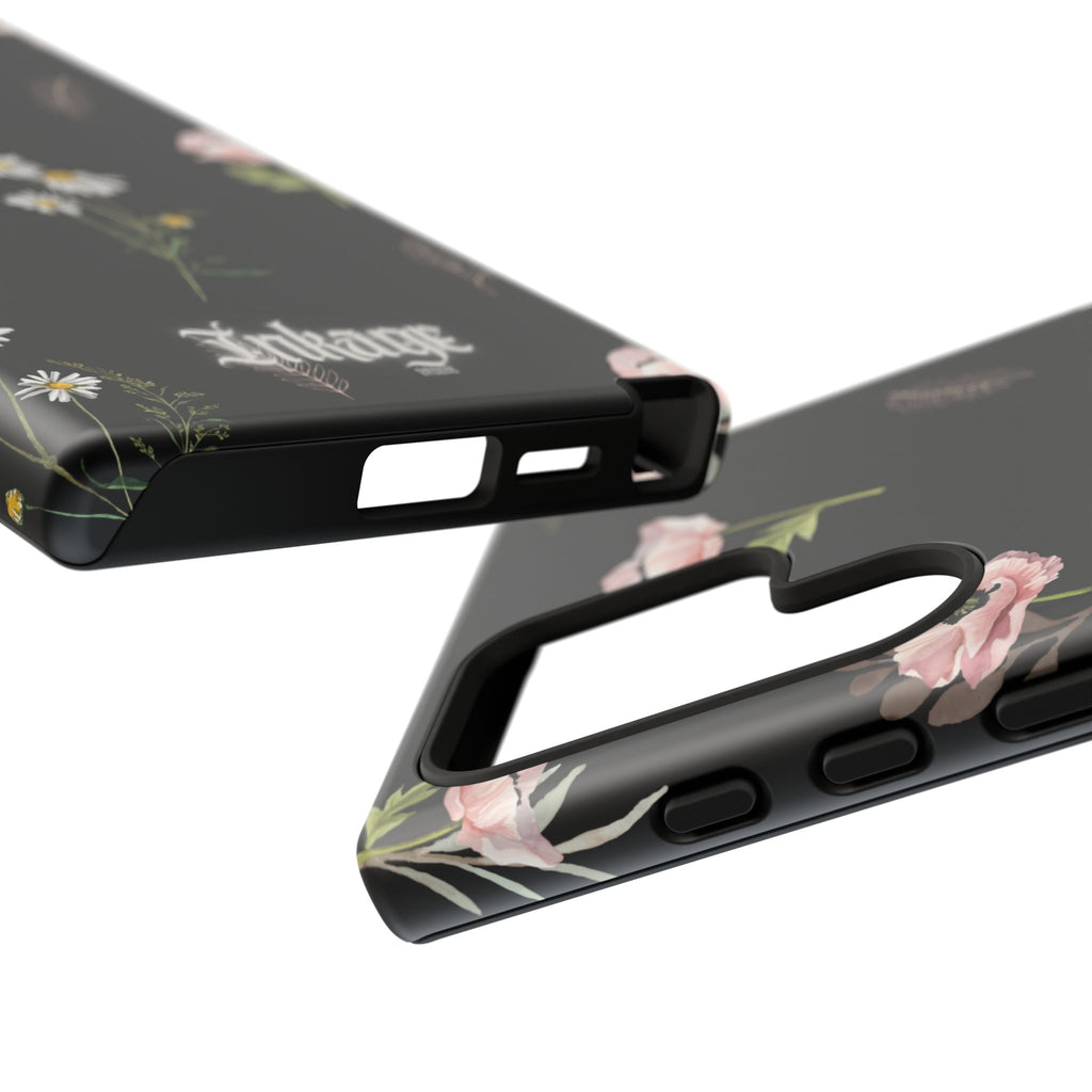 Elegant Black Florals Tough Phone Cases (Minimal)
