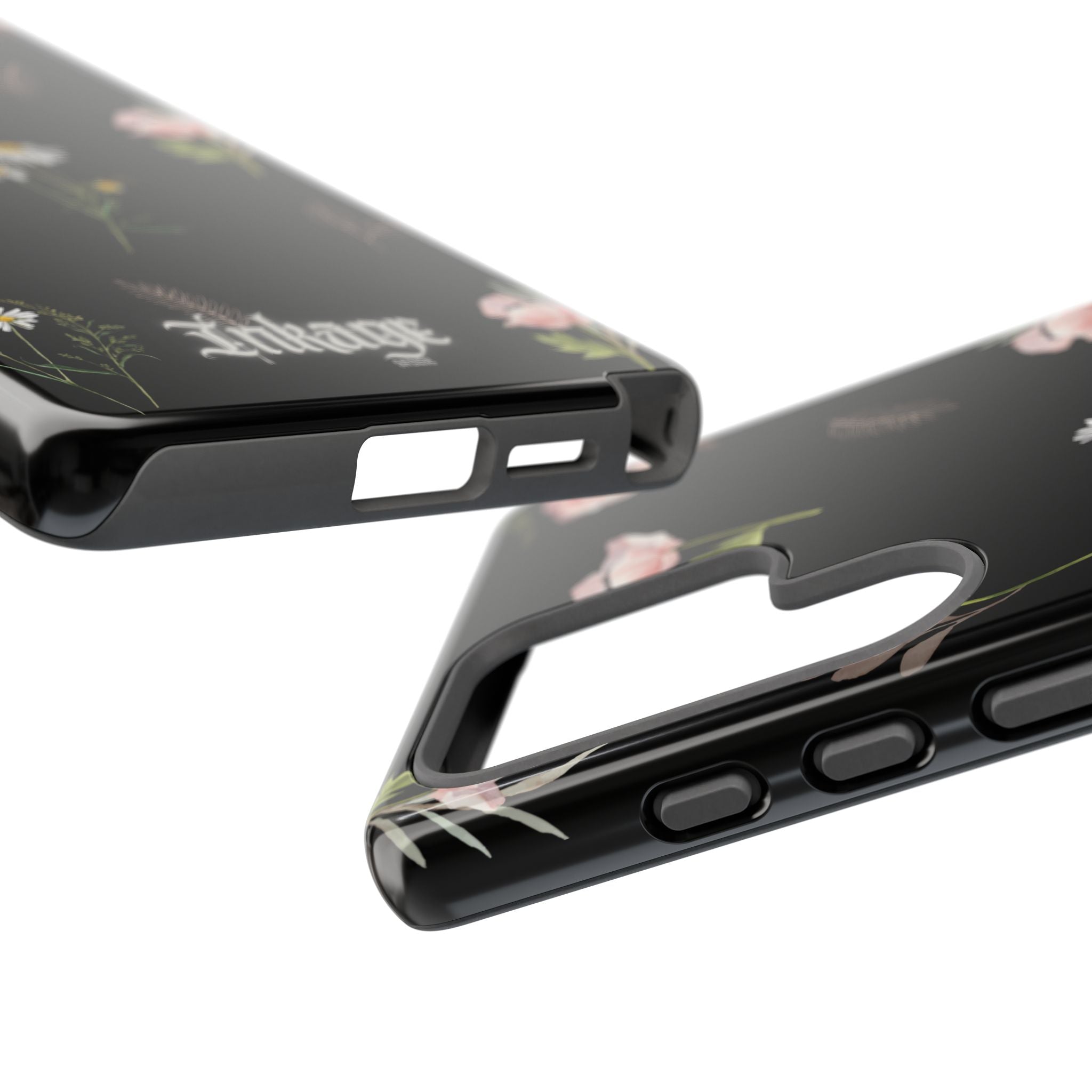 Elegant Black Floral Tough Phone Cases (Minimal)