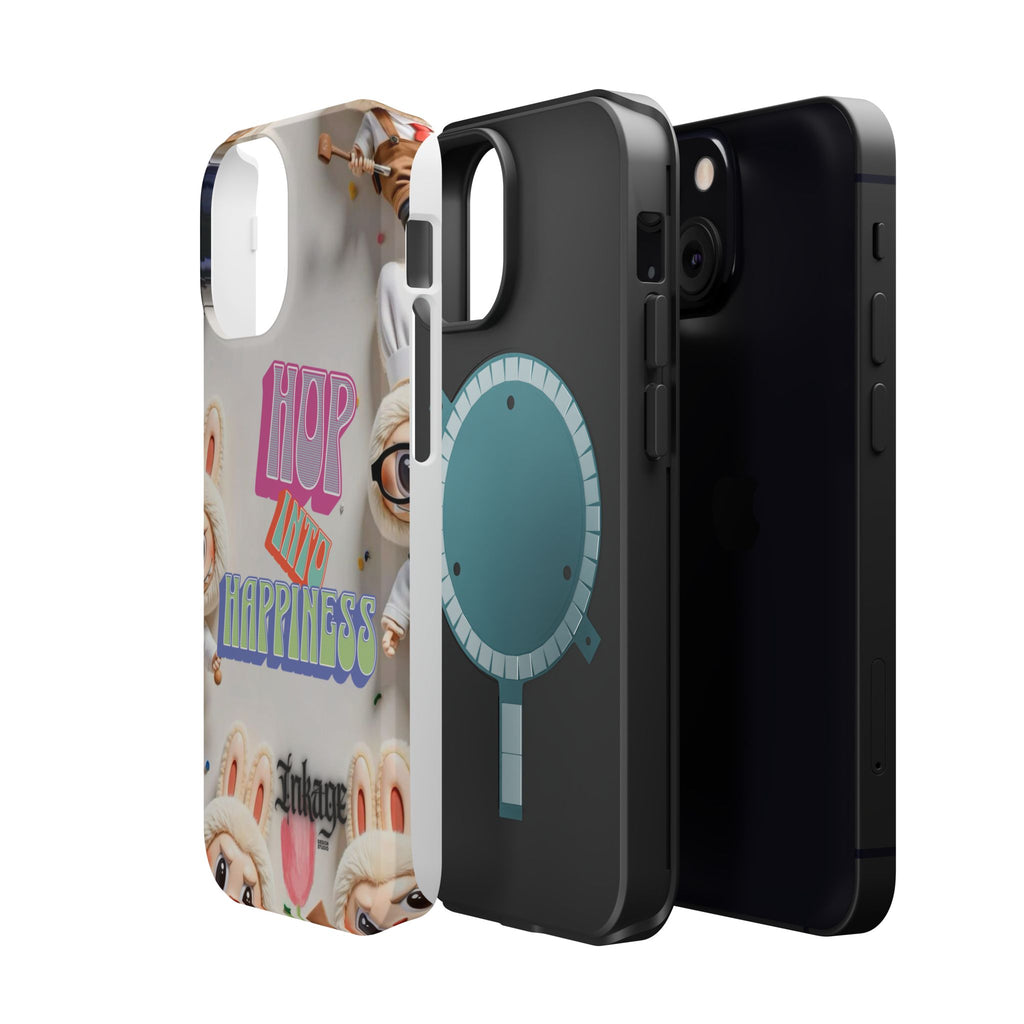 "Hop Into Happiness" Quote Magnetic Phone Case (Animation)