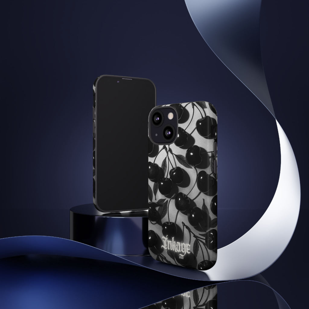Black Cherry Print Tough Phone Cases (Minimal)