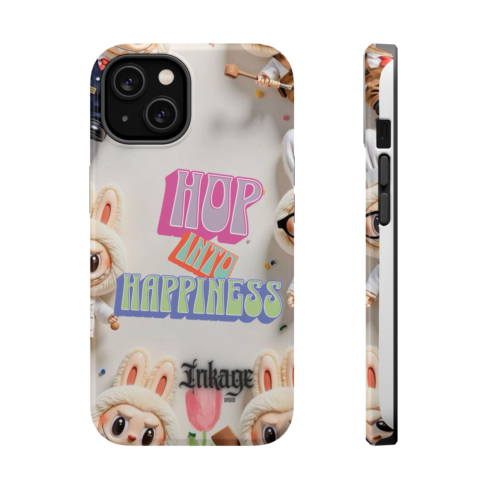 "Hop Into Happiness" Quote Magnetic Phone Case (Animation)