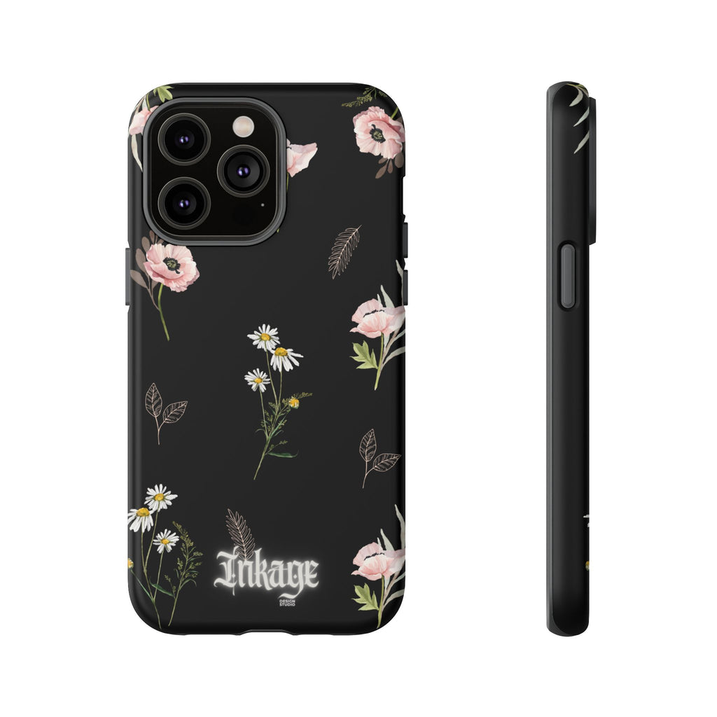 Elegant Black Floral Tough Phone Cases (Minimal)