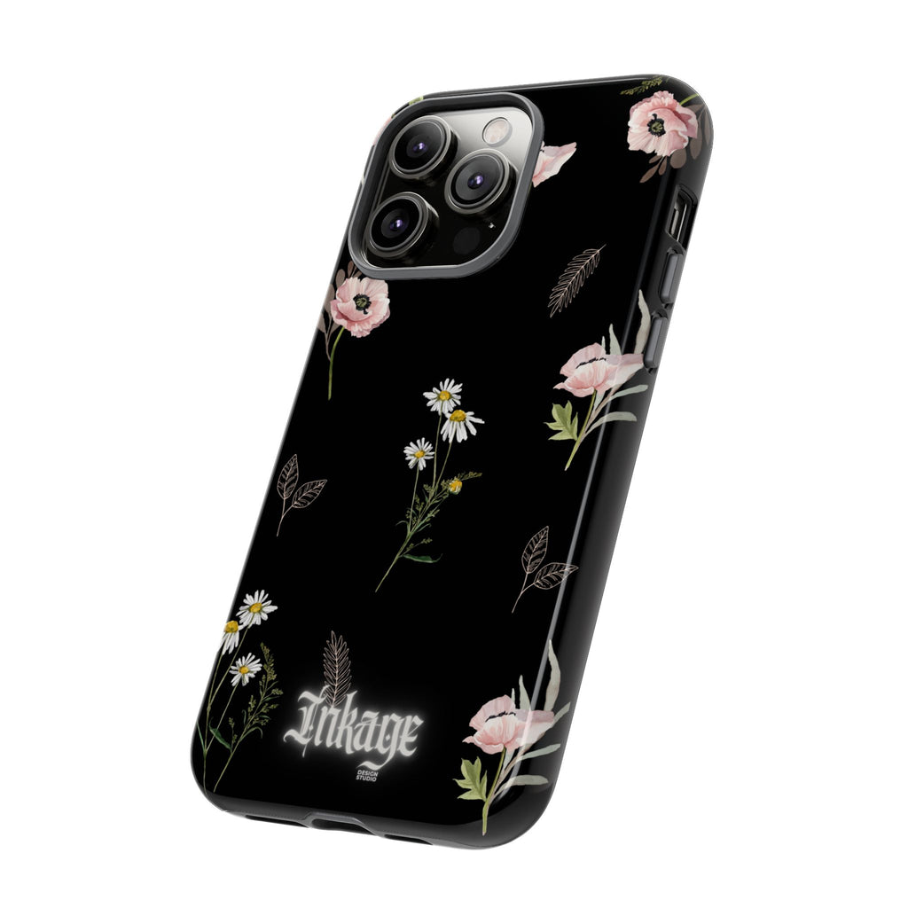 Elegant Black Floral Tough Phone Cases (Minimal)