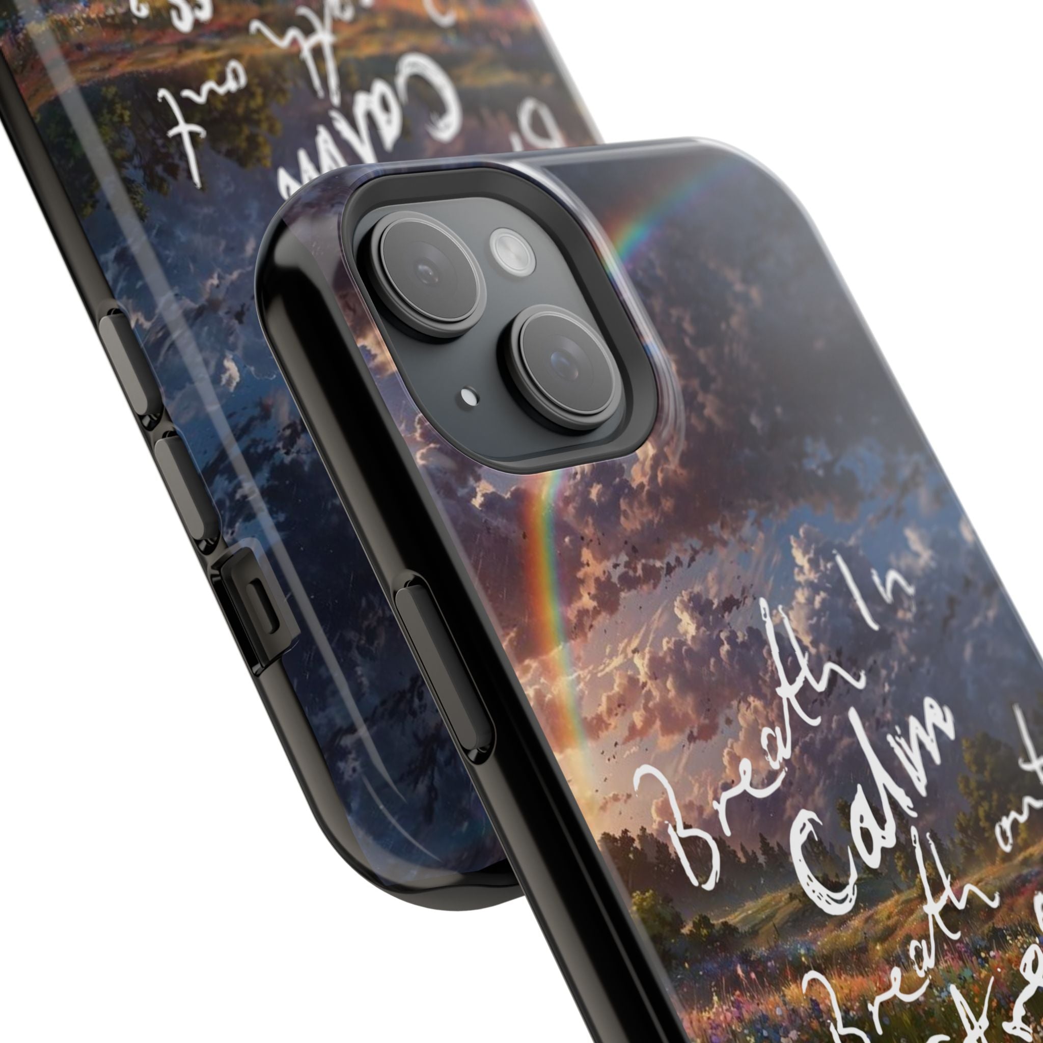 "Breath in Calm Breath out Stress" Magnetic Phone Cases (Quote)