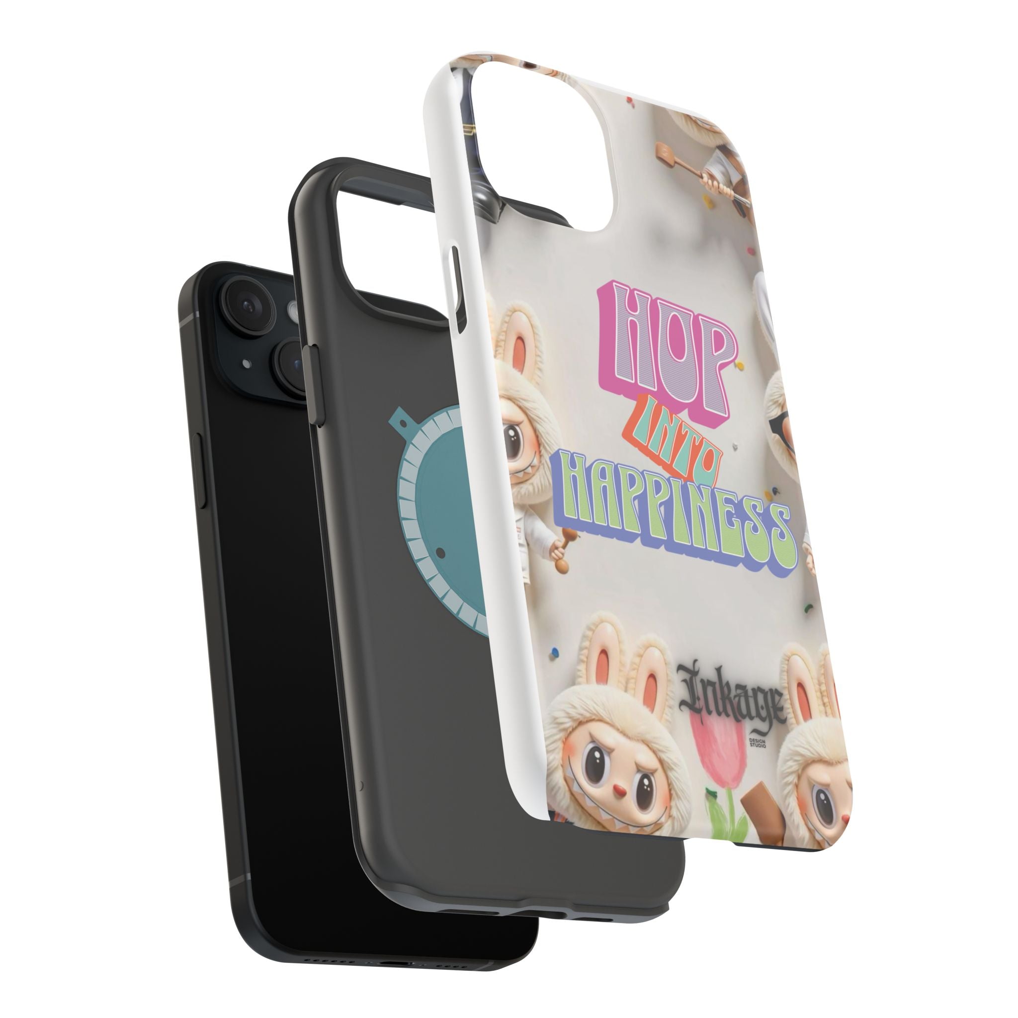 "Hop Into Happiness" Quote Magnetic Phone Case (Animation)