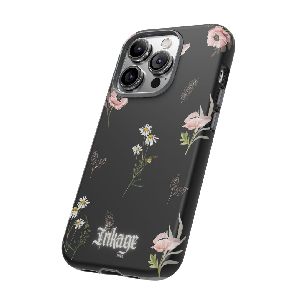 Elegant Black Floral Tough Phone Cases (Minimal)
