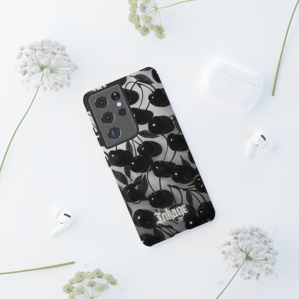 Black Cherry Print Tough Phone Cases (Minimal)