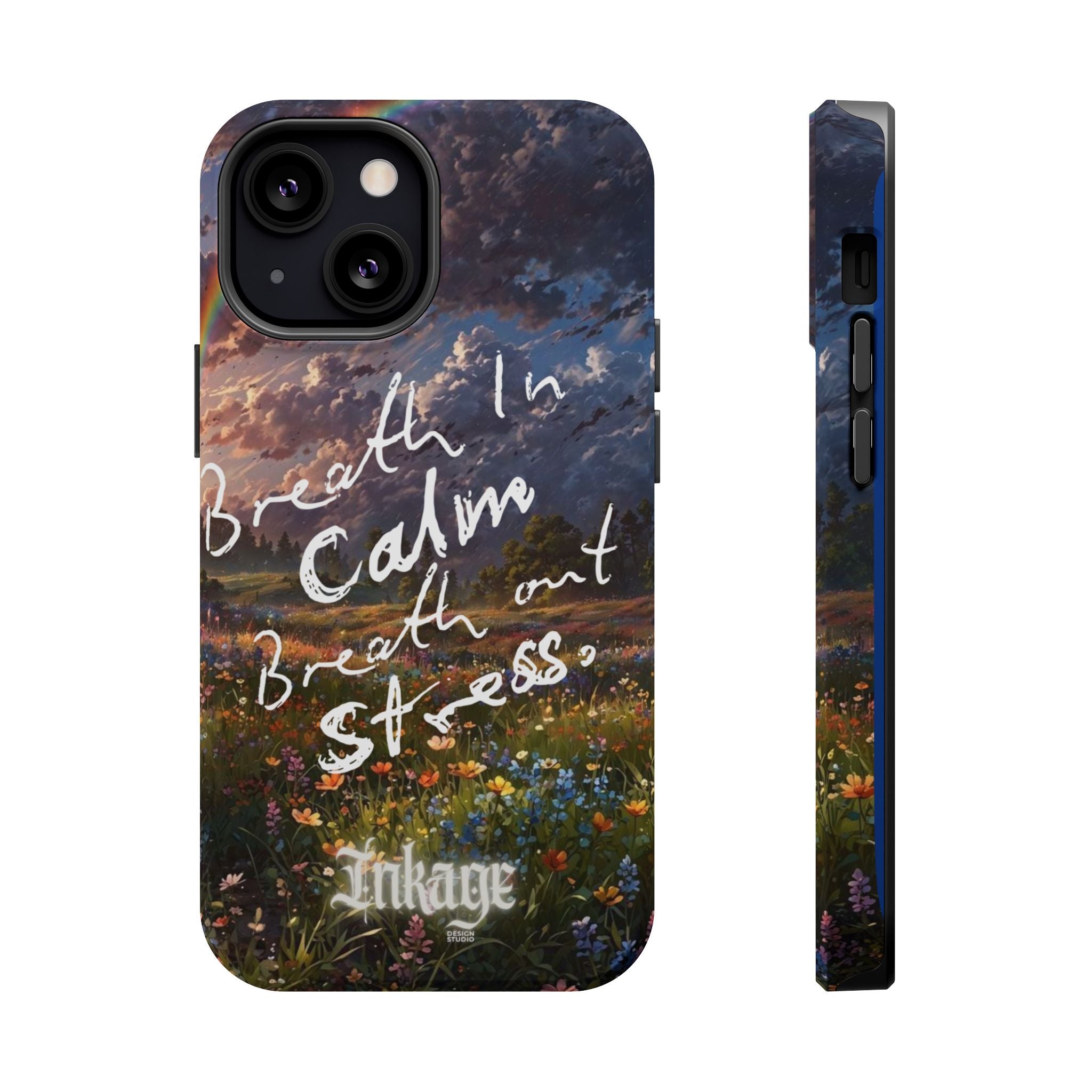 "Breath in Calm Breath out Stress" Quote Magnetic Phone Cases