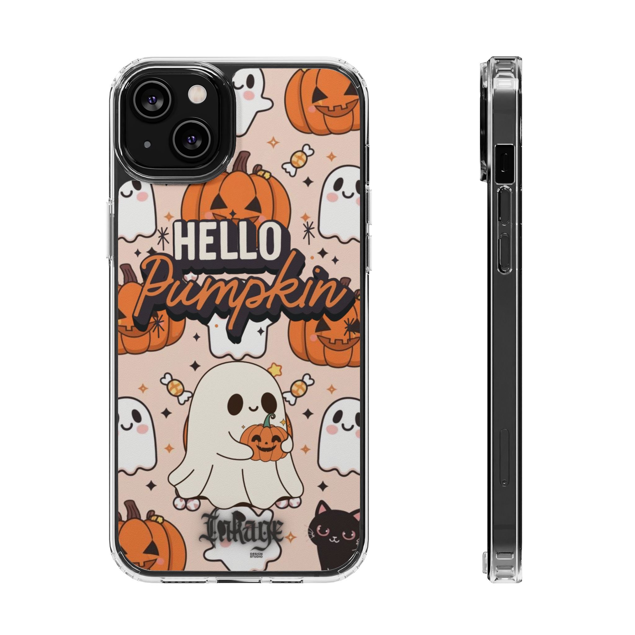 Cute Pumpkin Ghost Clear Impact Phone Case (Season)