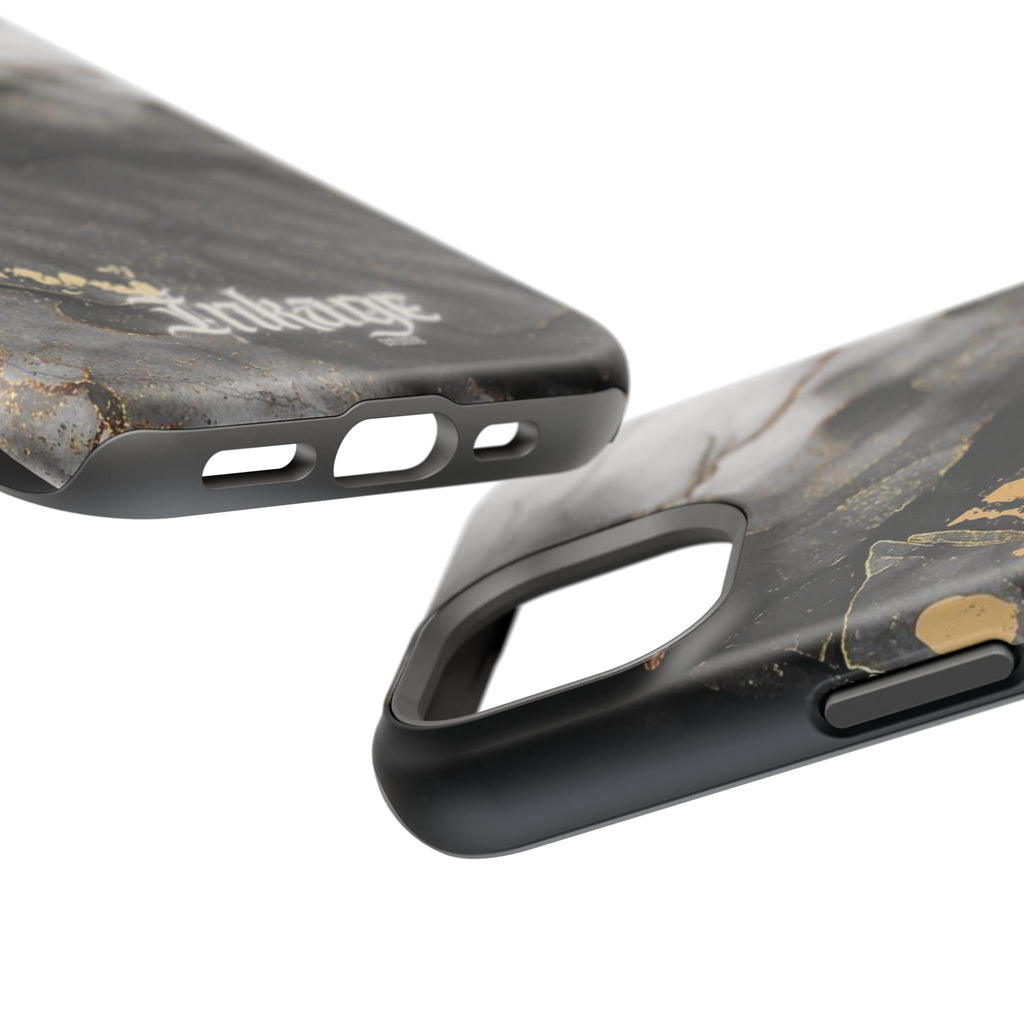 White Noir Marble Gold Foil Magnetic Phone Cases (Minimal)