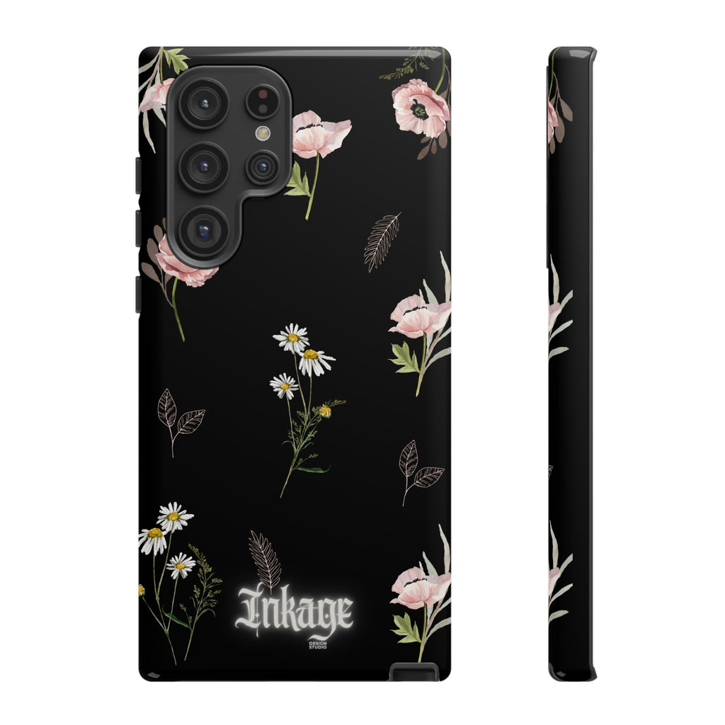 Elegant Black Floral Tough Phone Cases (Minimal)