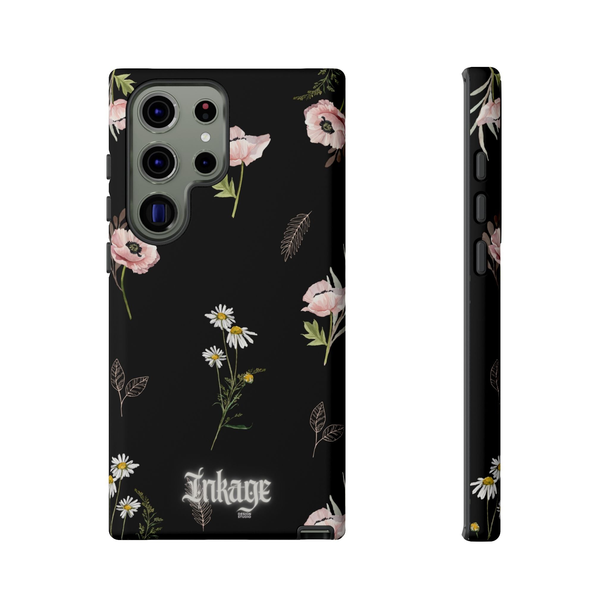 Elegant Black Florals Tough Phone Cases (Minimal)