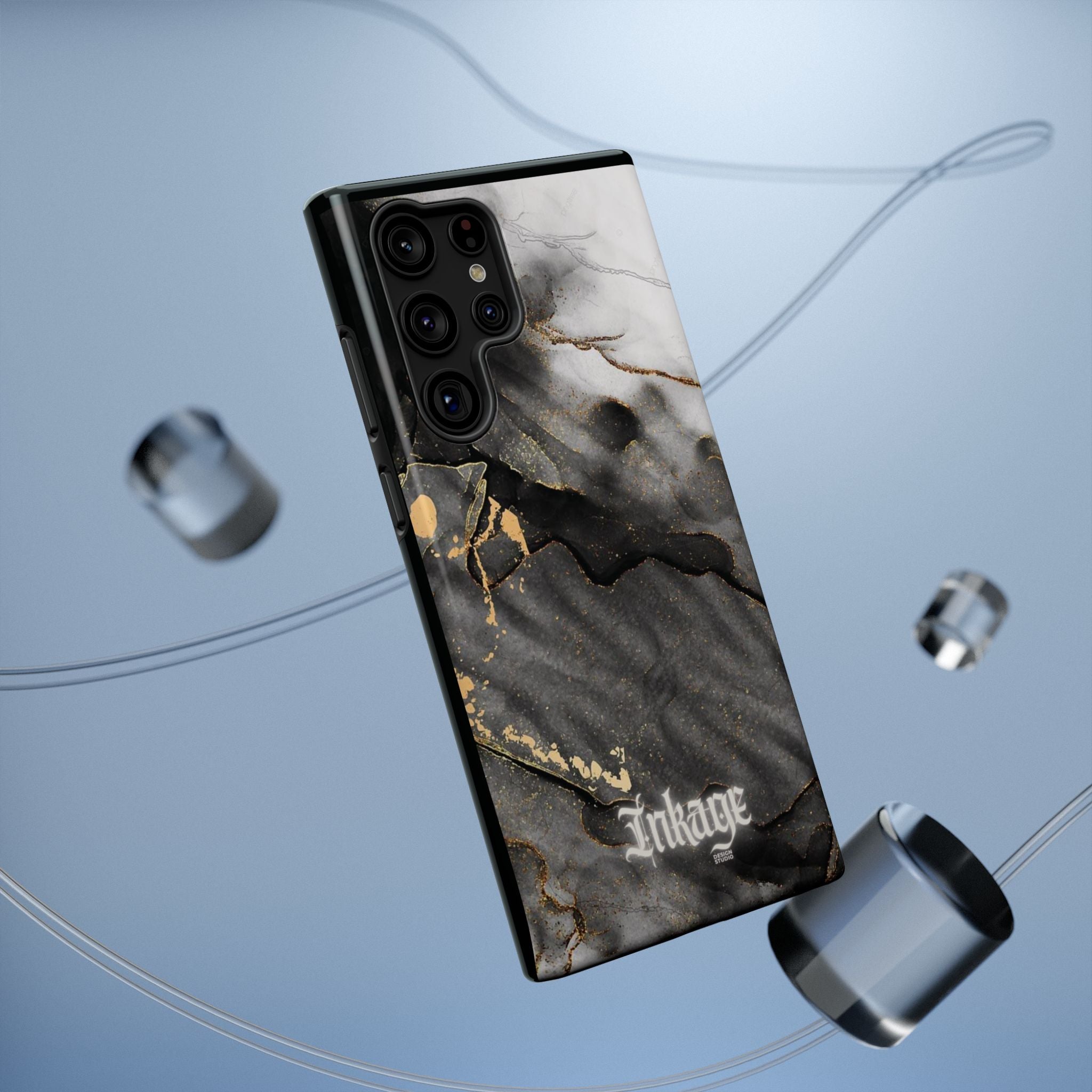 White Noir Marble Gold Foil Magnetic Phone Cases (Minimal)