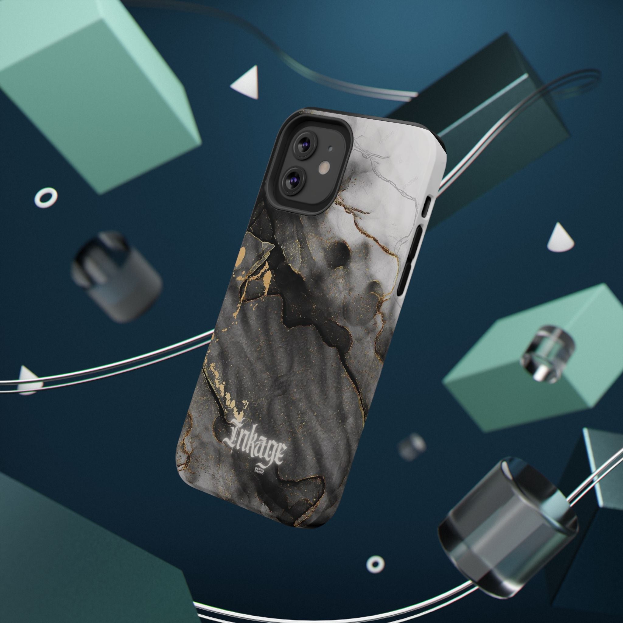 White Noir Marble Gold Foil Magnetic Phone Cases (Minimal)