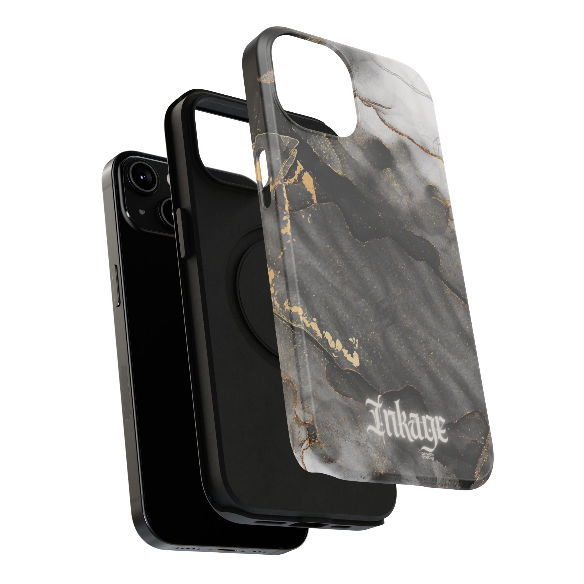 White Noir Marble Gold Foil Magnetic Phone Cases