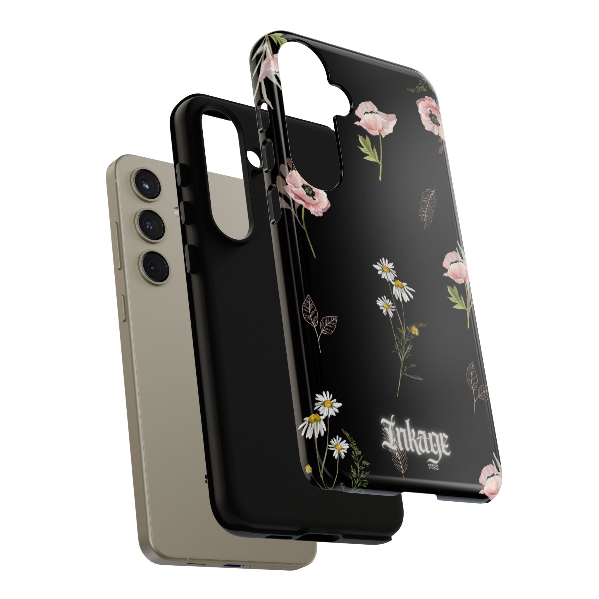 Elegant Black Florals Tough Phone Cases (Minimal)