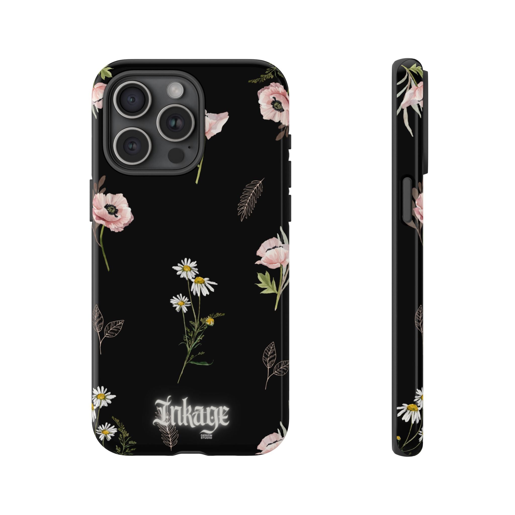 Elegant Black Florals Tough Phone Cases (Minimal)