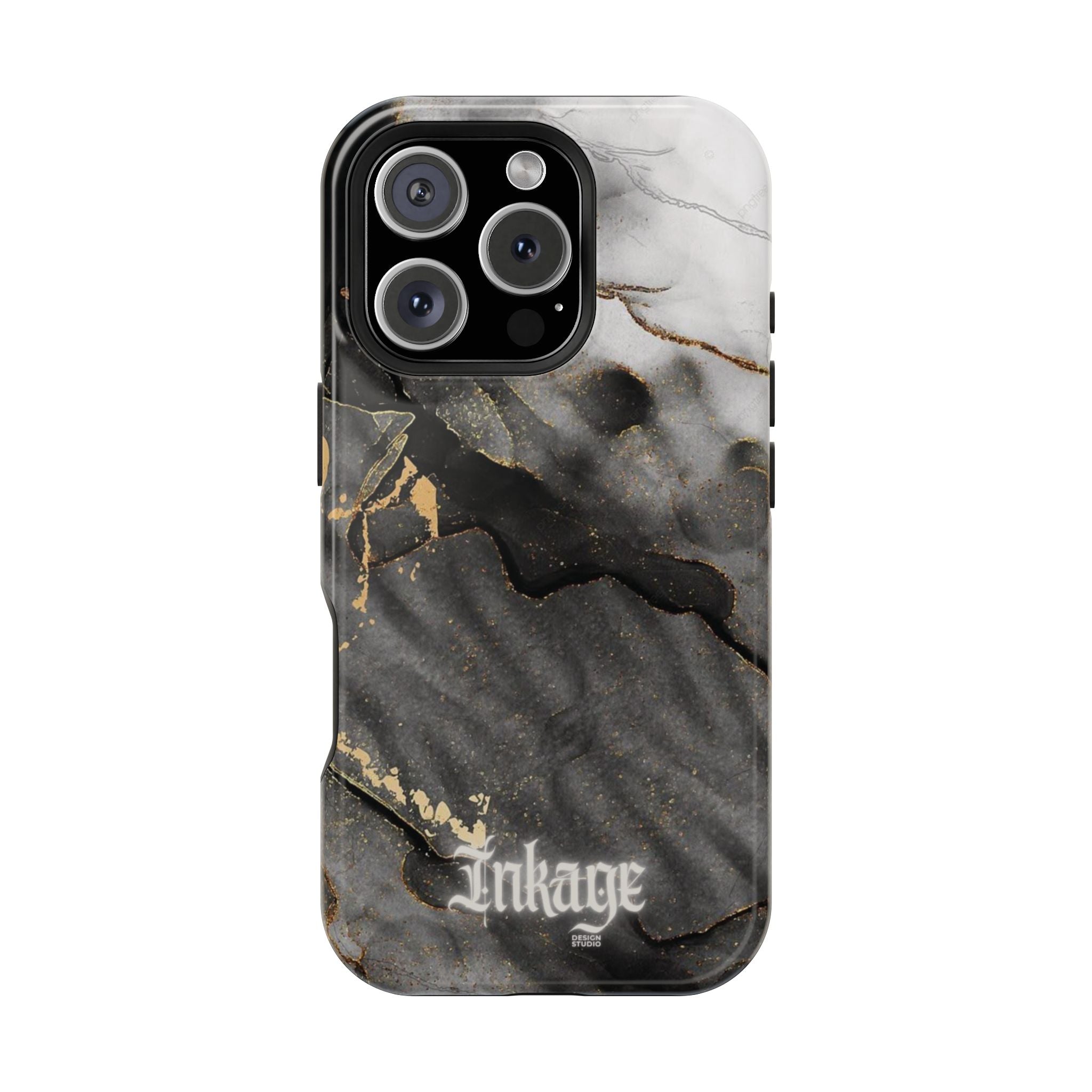 White Noir Marble Gold Foil Magnetic Phone Cases (Minimal)