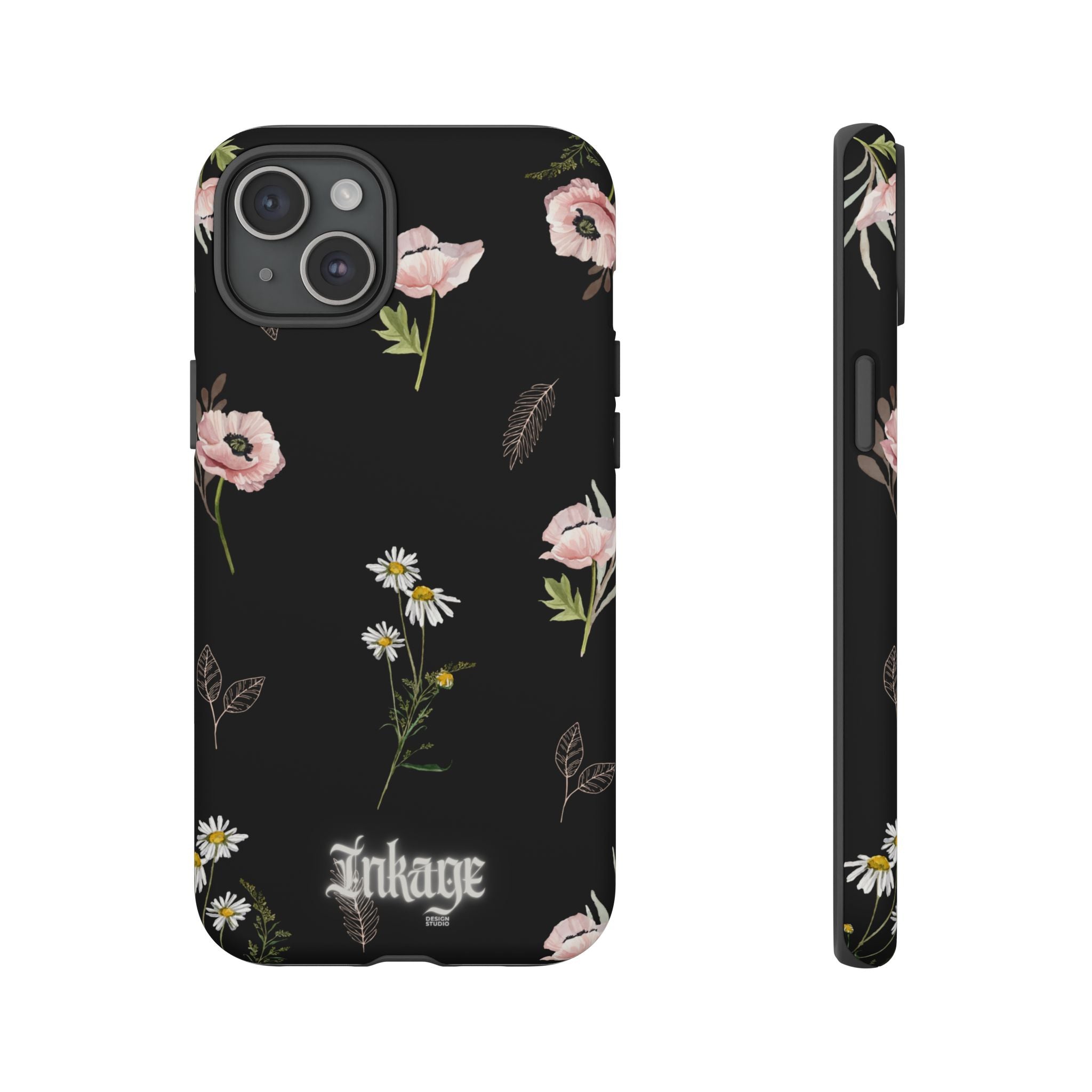Elegant Black Florals Tough Phone Cases (Minimal)