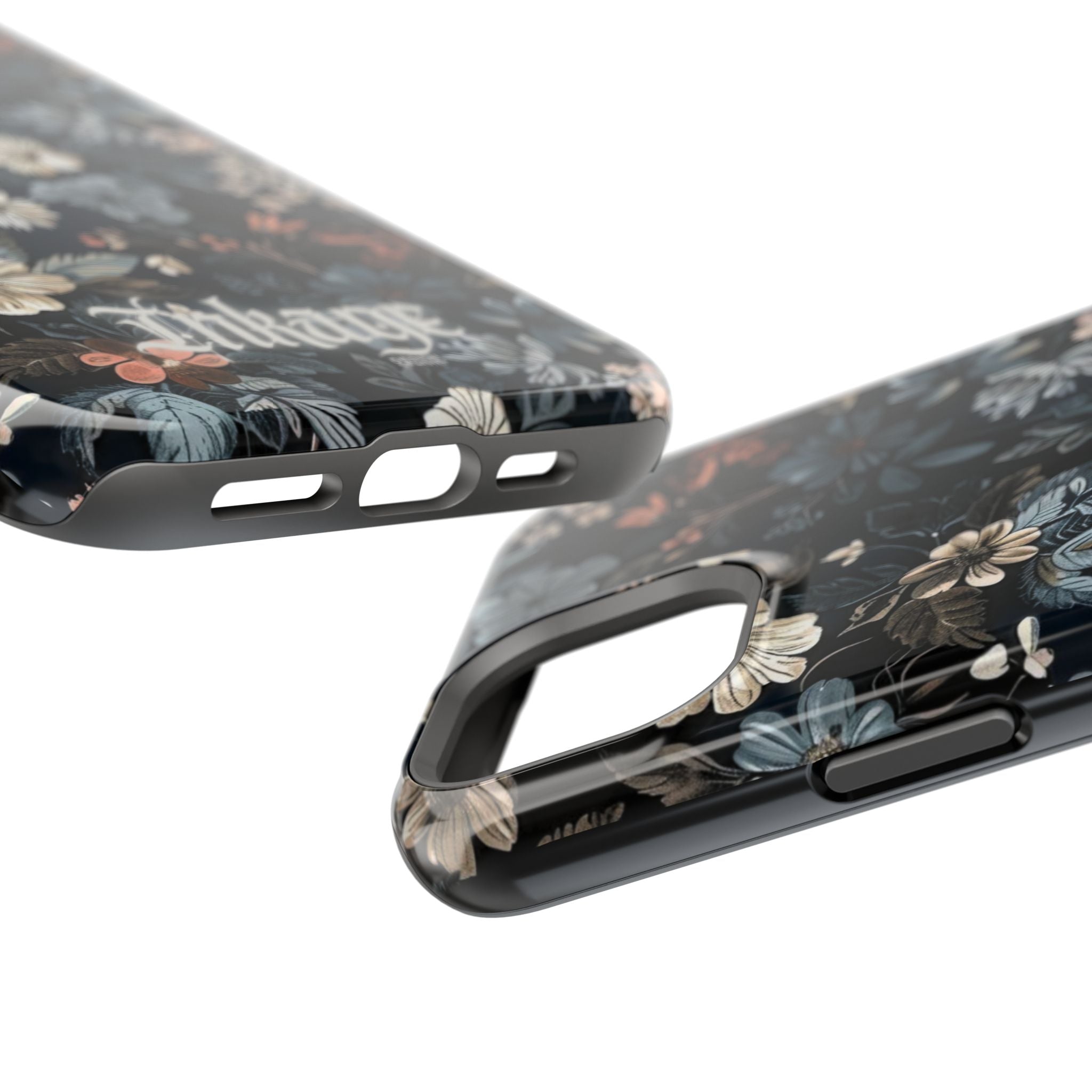 Black Florals Magnetic Phone Cases (Minimal)