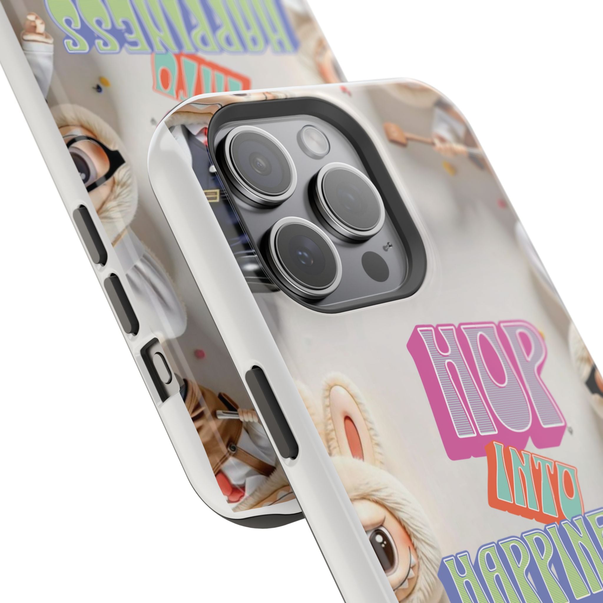 "Hop Into Happiness" Quote Magnetic Phone Case (Animation)
