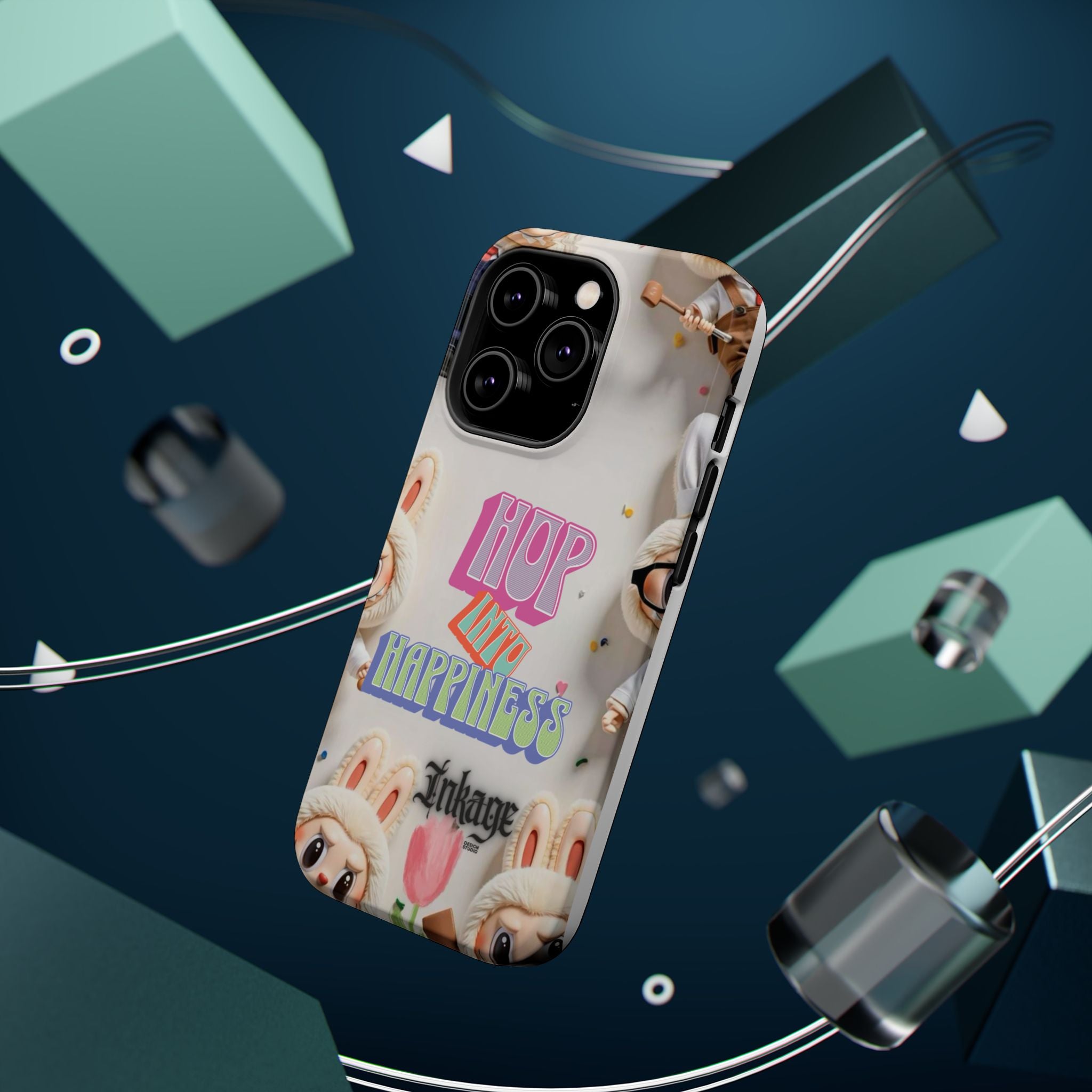 "Hop Into Happiness" Quote Magnetic Phone Case (Animation)