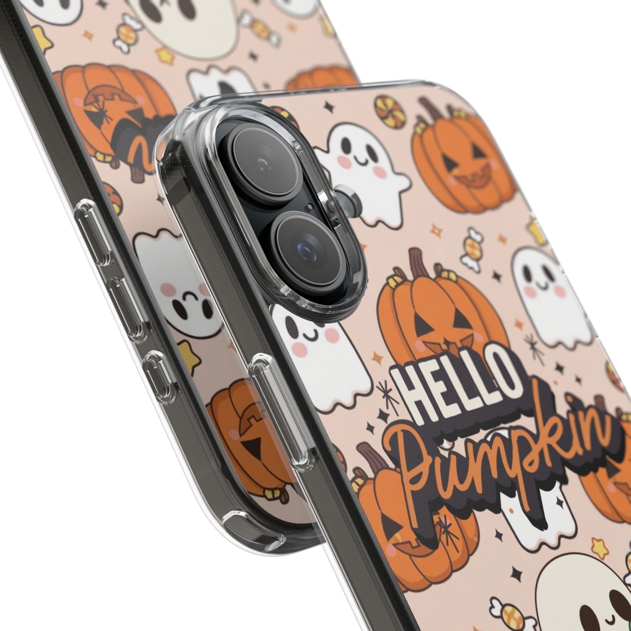 Cute Pumpkin Ghost Clear Impact Phone Case (Season)