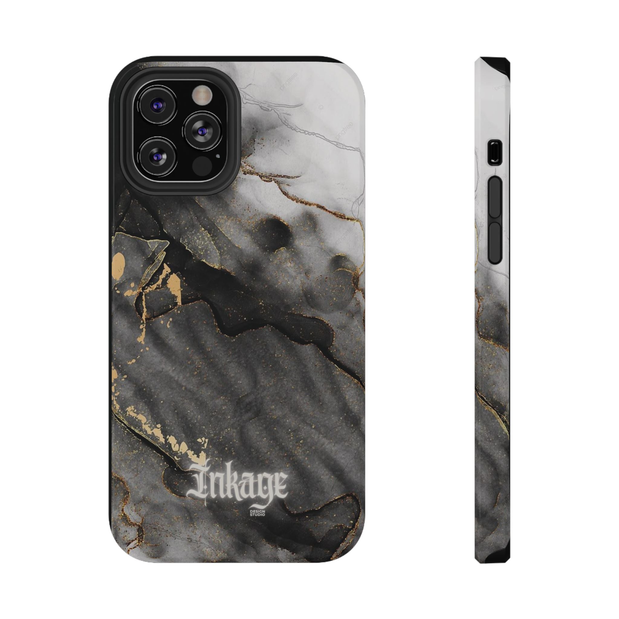 White Noir Marble Gold Foil Magnetic Phone Cases (Minimal)
