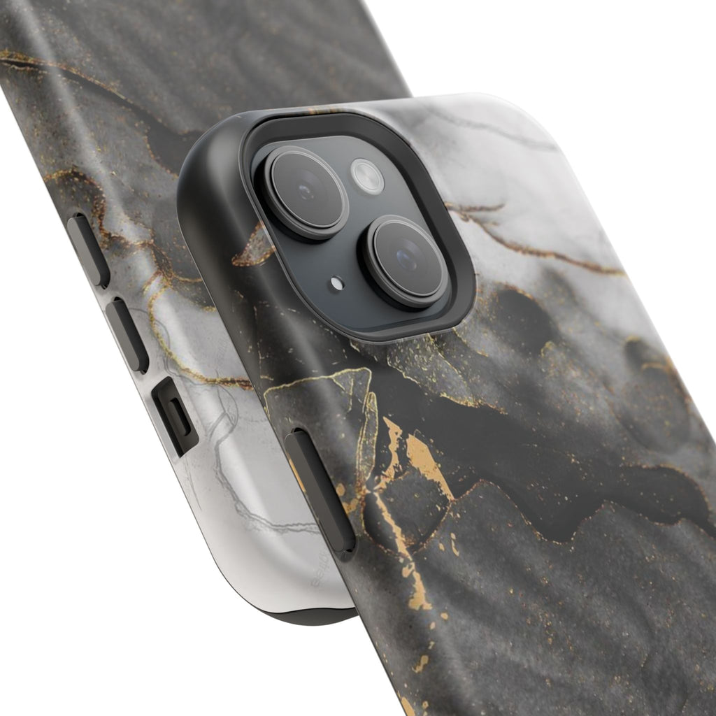 White Noir Marble Gold Foil Magnetic Phone Cases