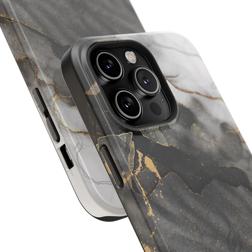 White Noir Marble Gold Foil Magnetic Phone Cases