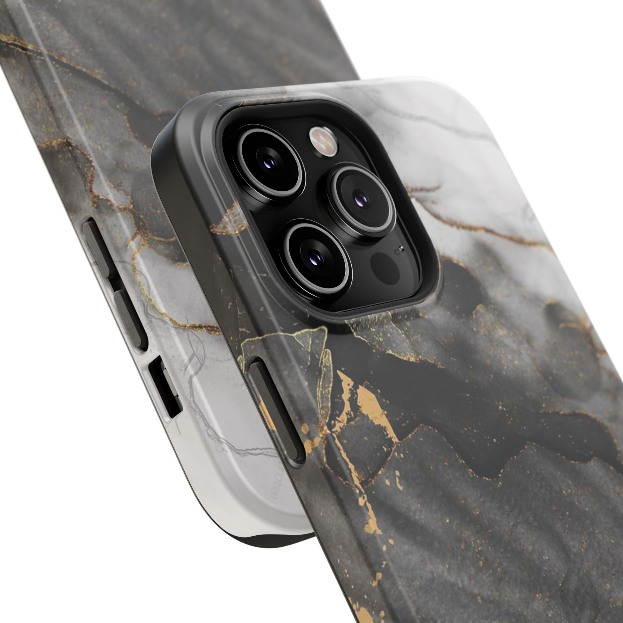 White Noir Marble Gold Foil Magnetic Phone Cases